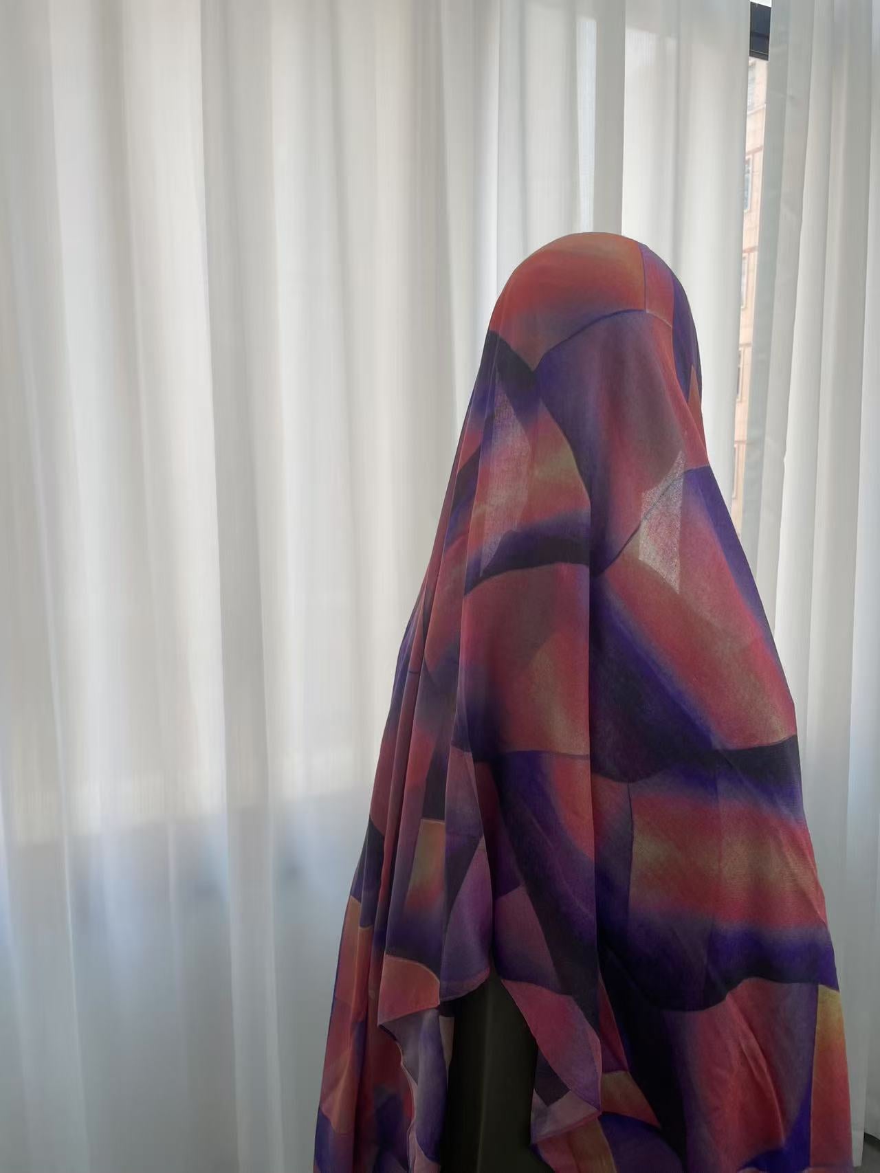 Raspberry Checkers Print Modal Hijab, view 3
