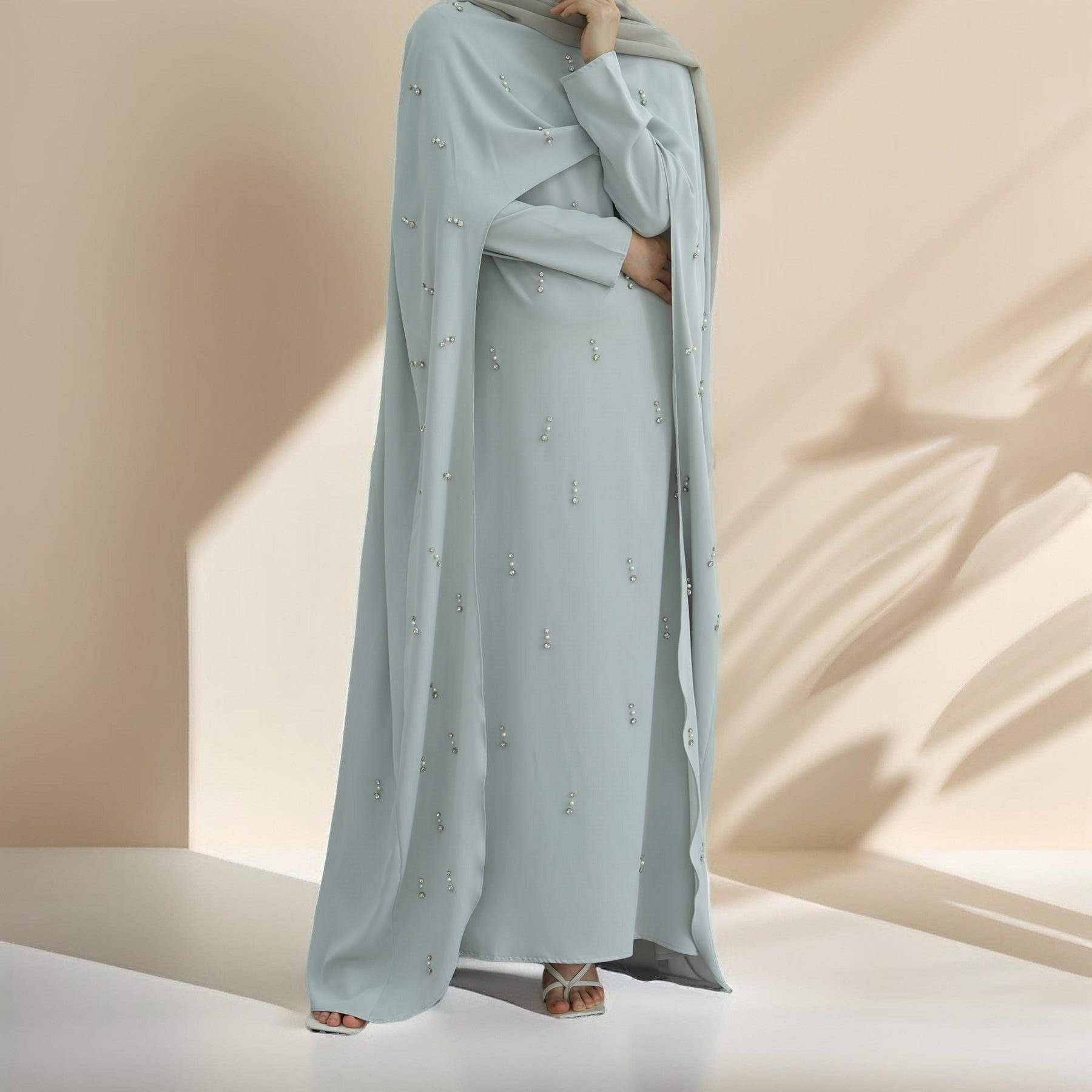 Seraphina Embroidered Cape Maxi Dress by Try Modest