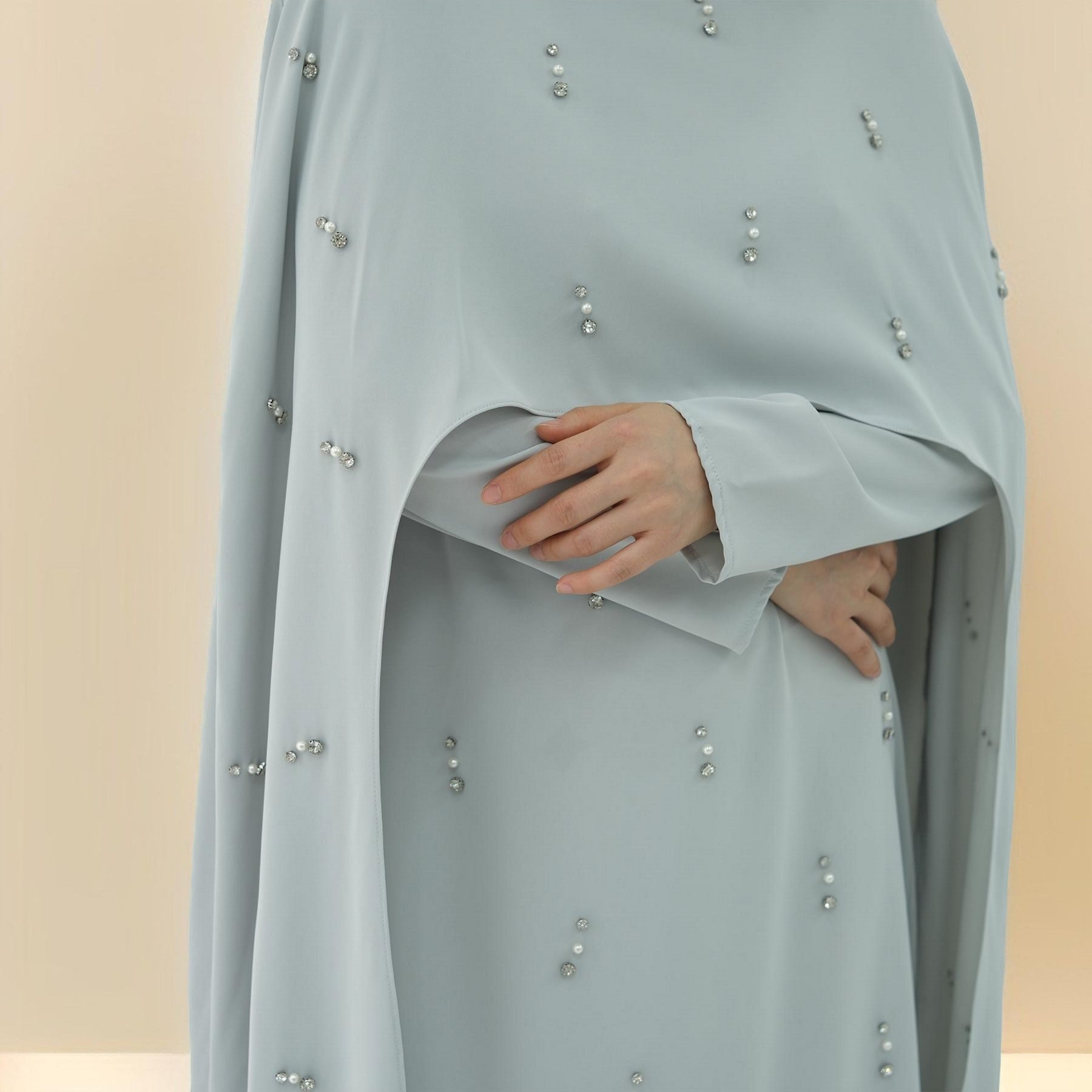 Seraphina Embroidered Cape Maxi Dress, view 2