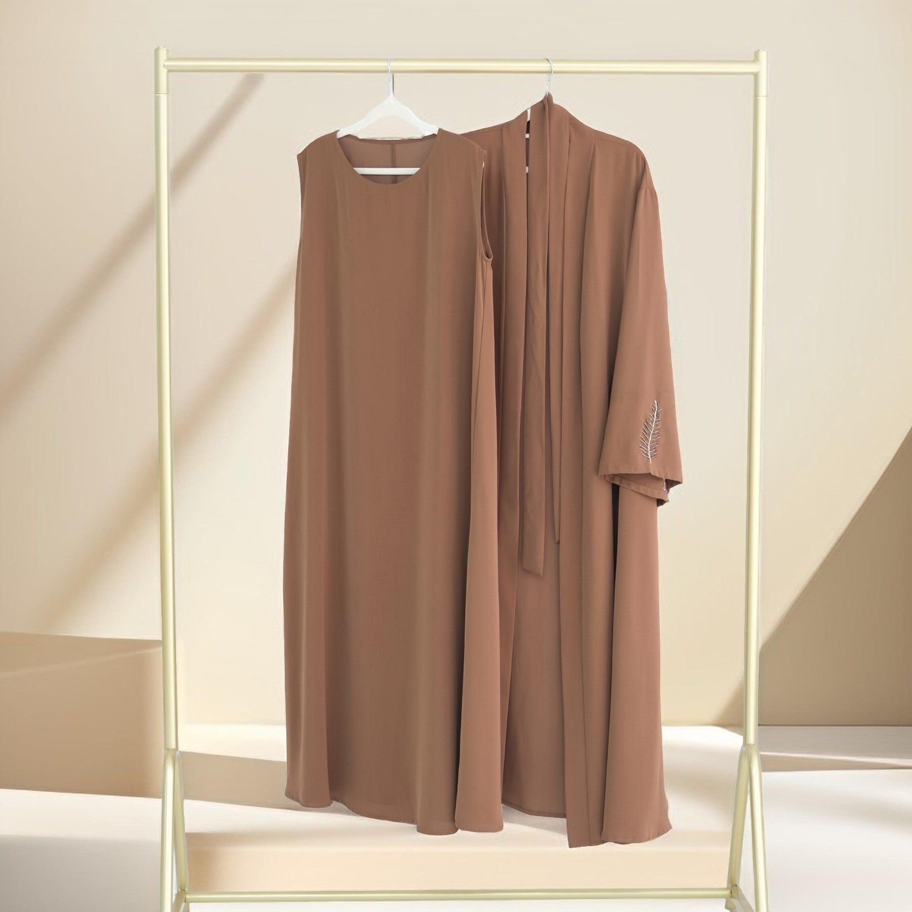 Eyana 2 PC Embroidered  Abaya Set, view 4