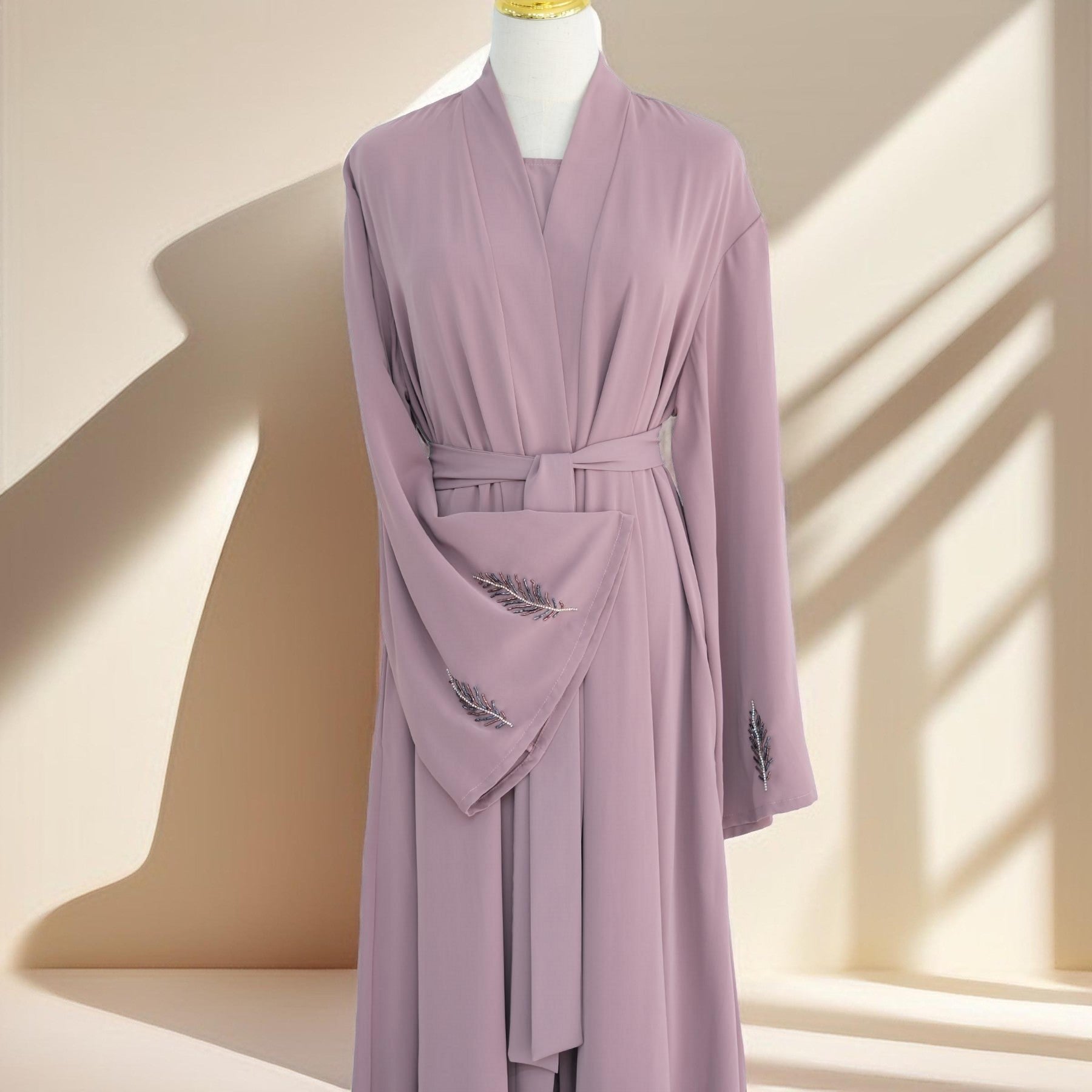 Eyana 2 PC Embroidered  Abaya Set, view 6