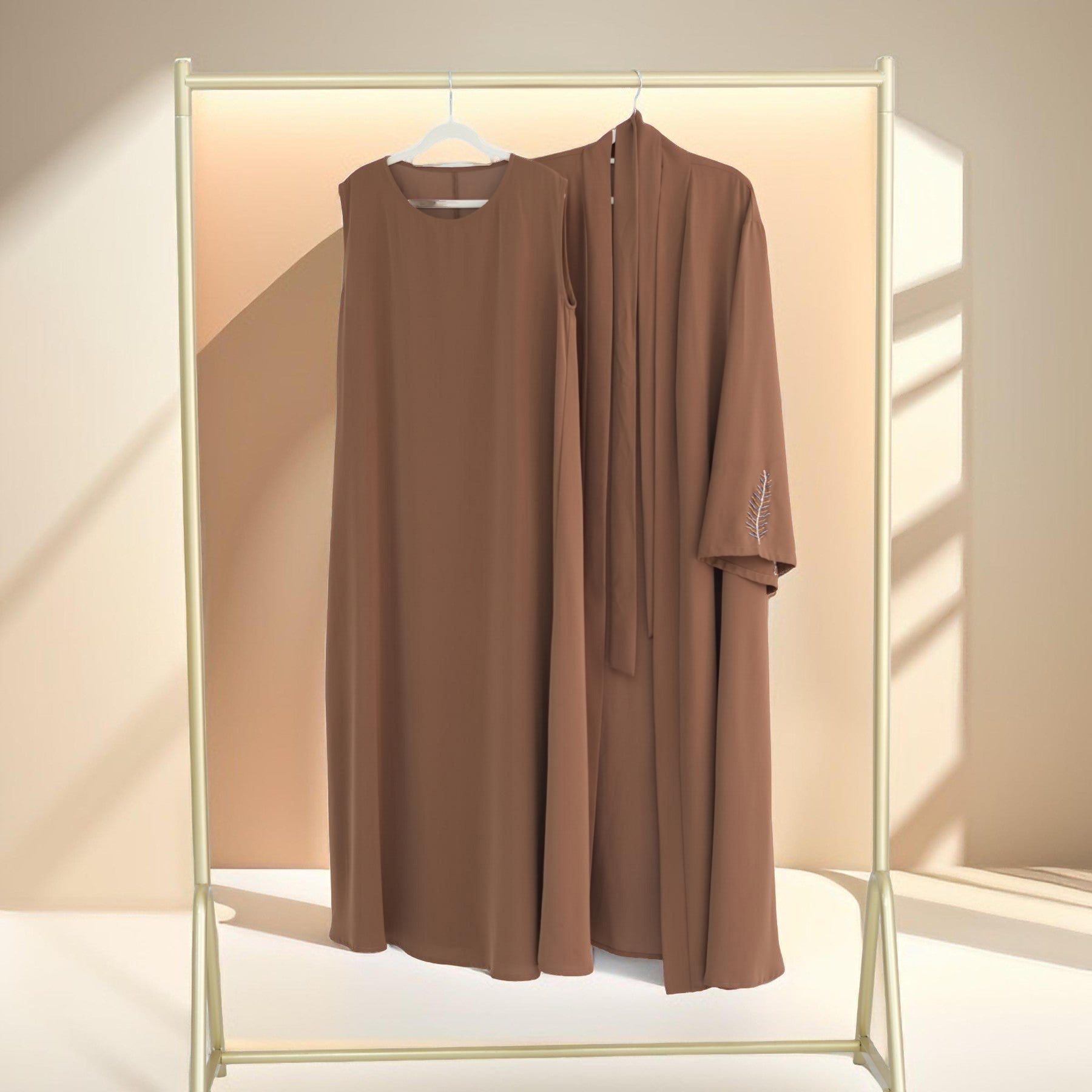 Eyana 2 PC Embroidered  Abaya Set, view 7