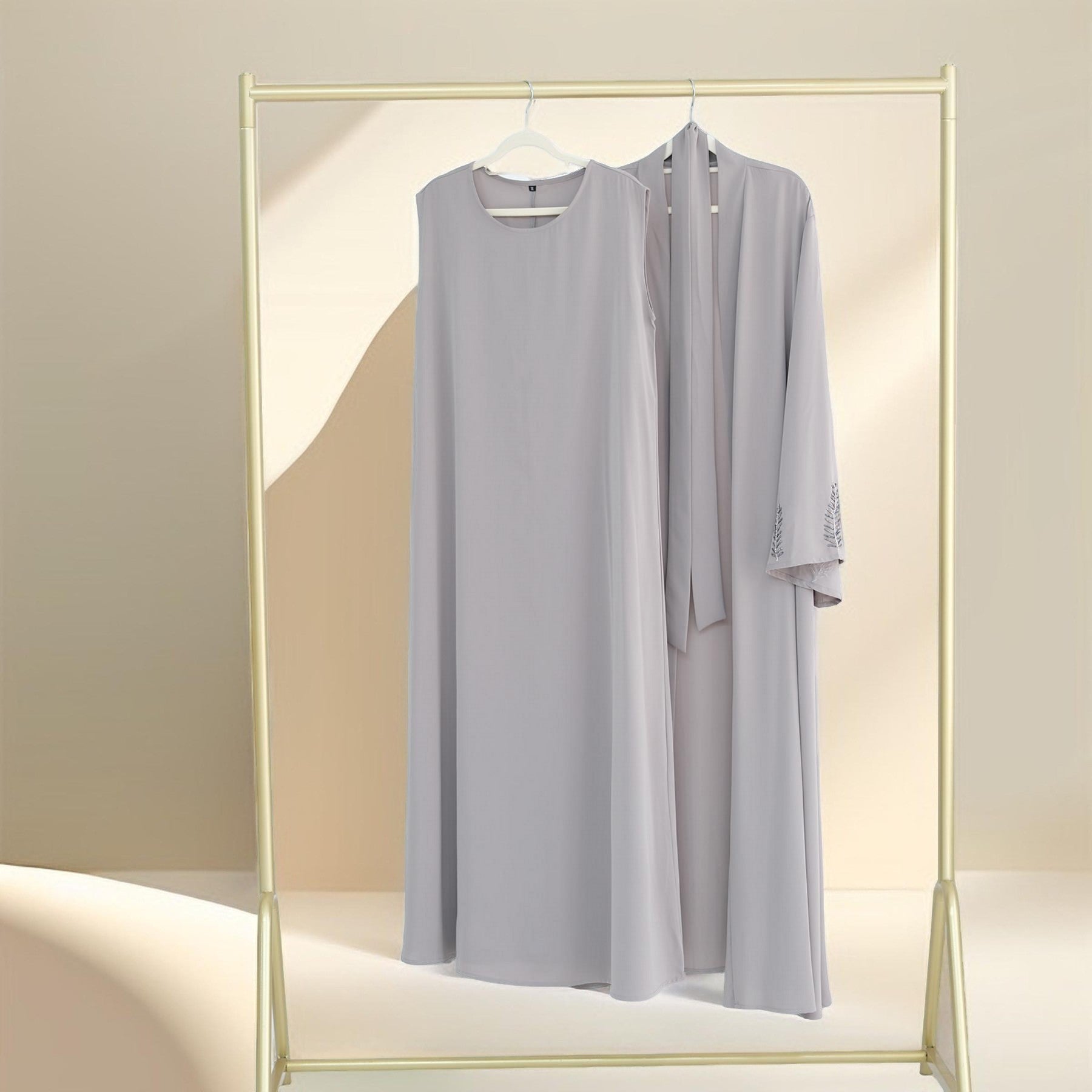Eyana 2 PC Embroidered  Abaya Set, view 8