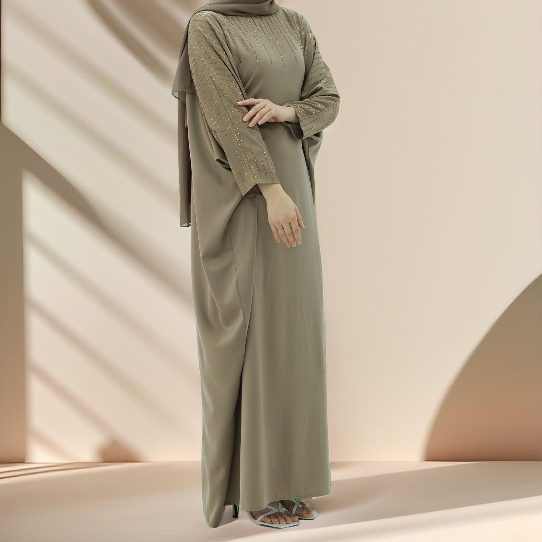 Maria Embellished Kaftan Abaya, view 3