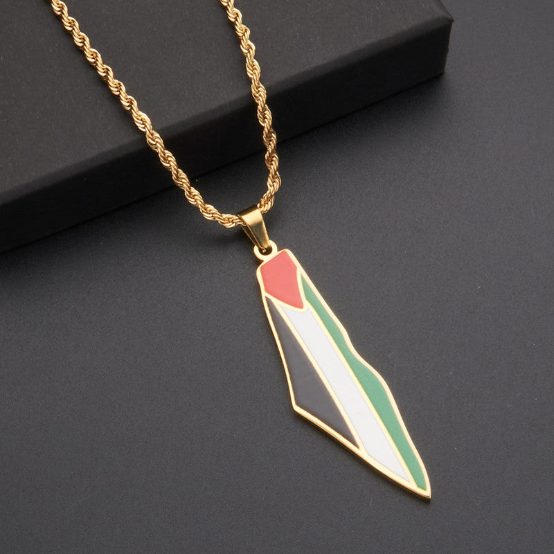 Palestine map necklace by Try Modest