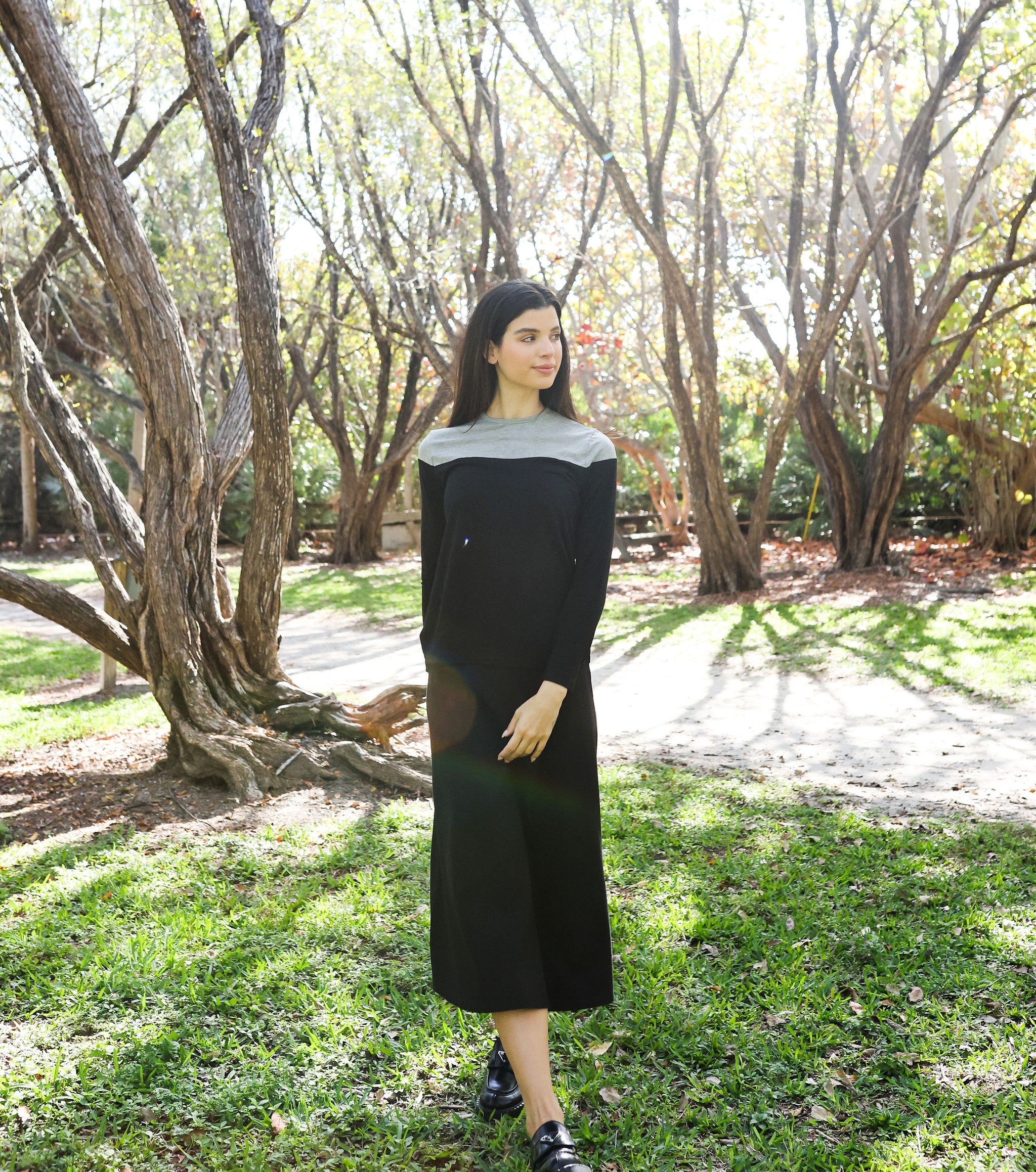 Black/Heather Grey Colorblock Top, view 4