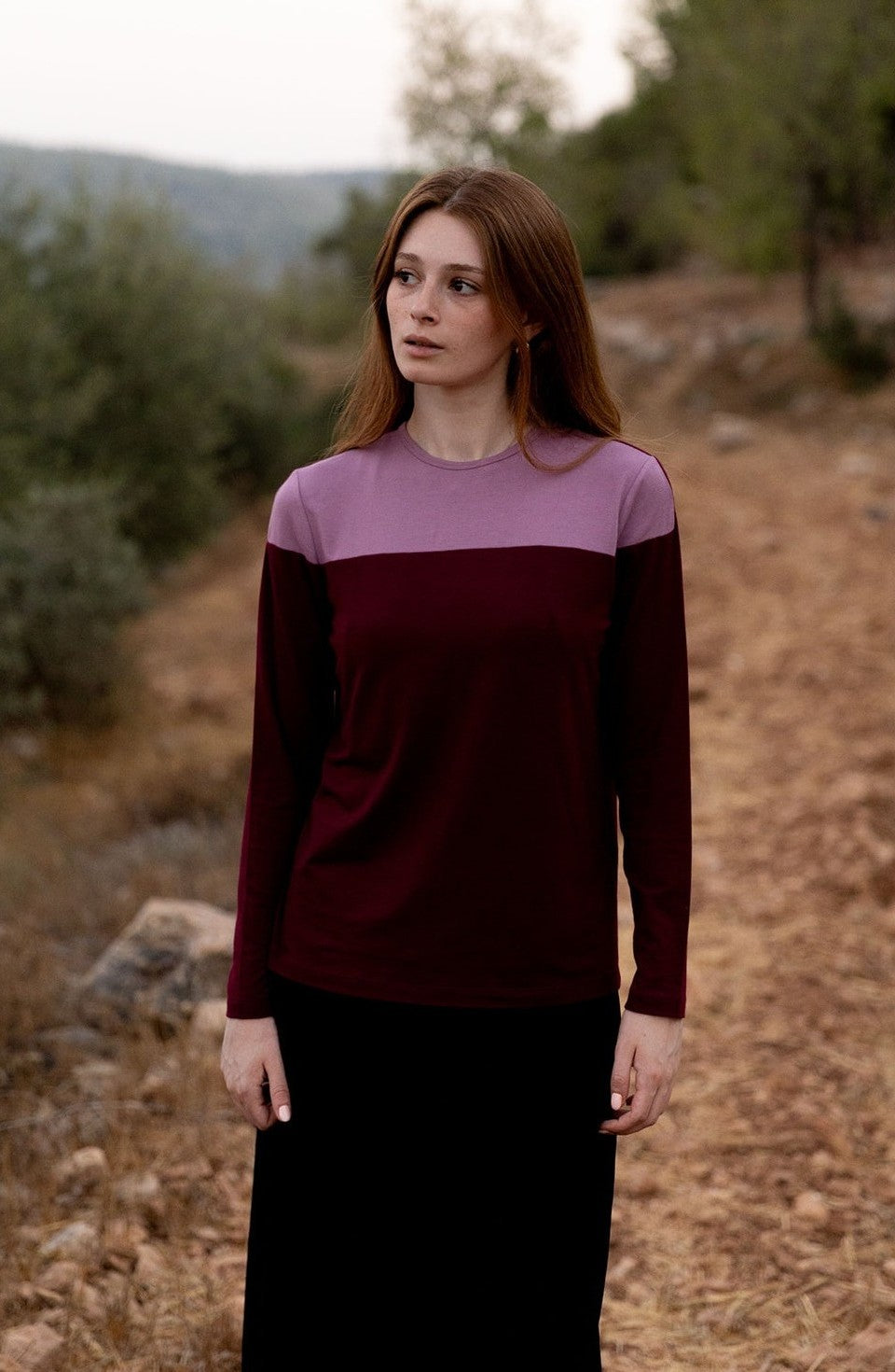 Raspberry/Lilac Colorblock Top by Rose and Harry's