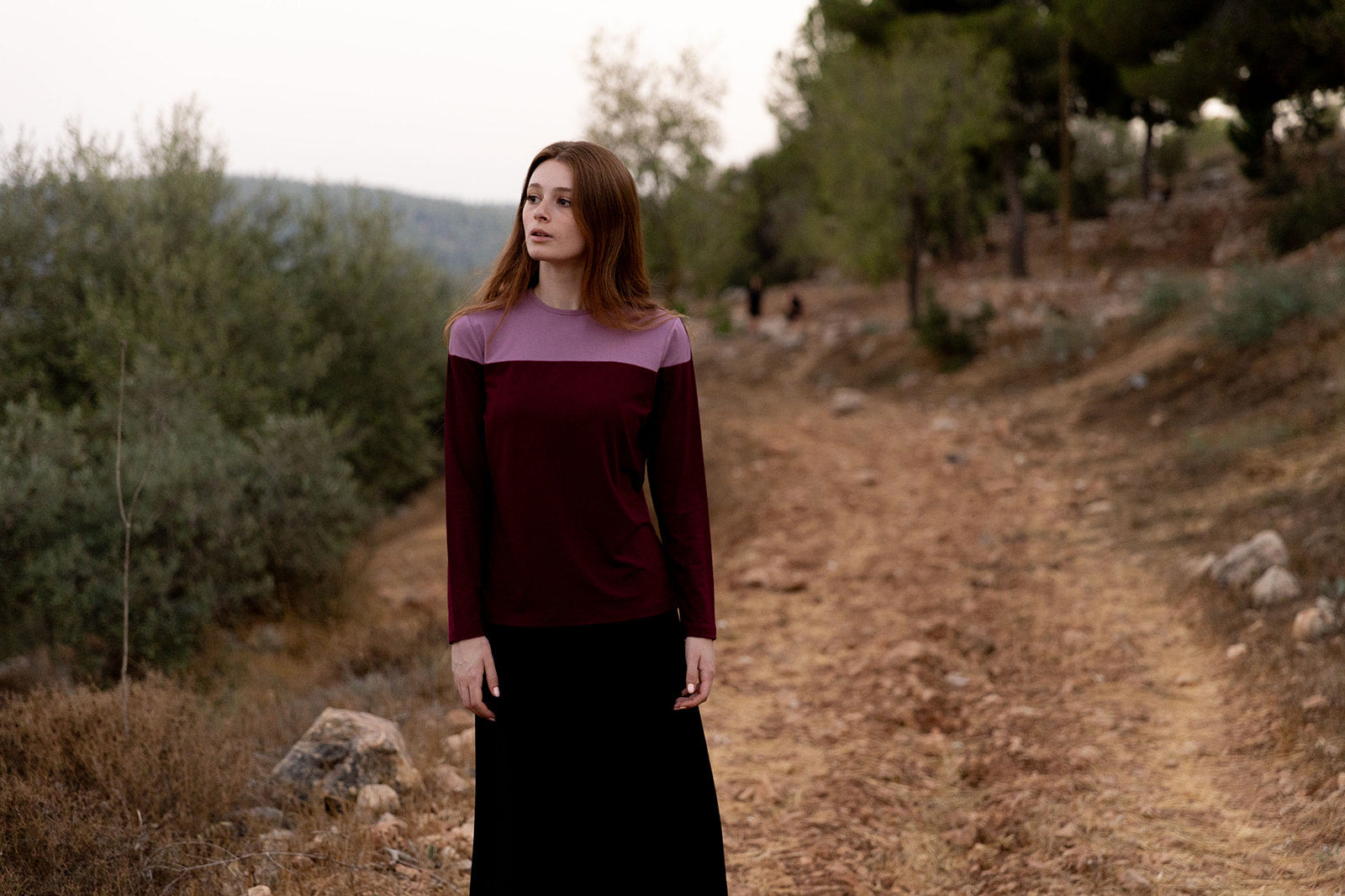 Raspberry/Lilac Colorblock Top, view 3