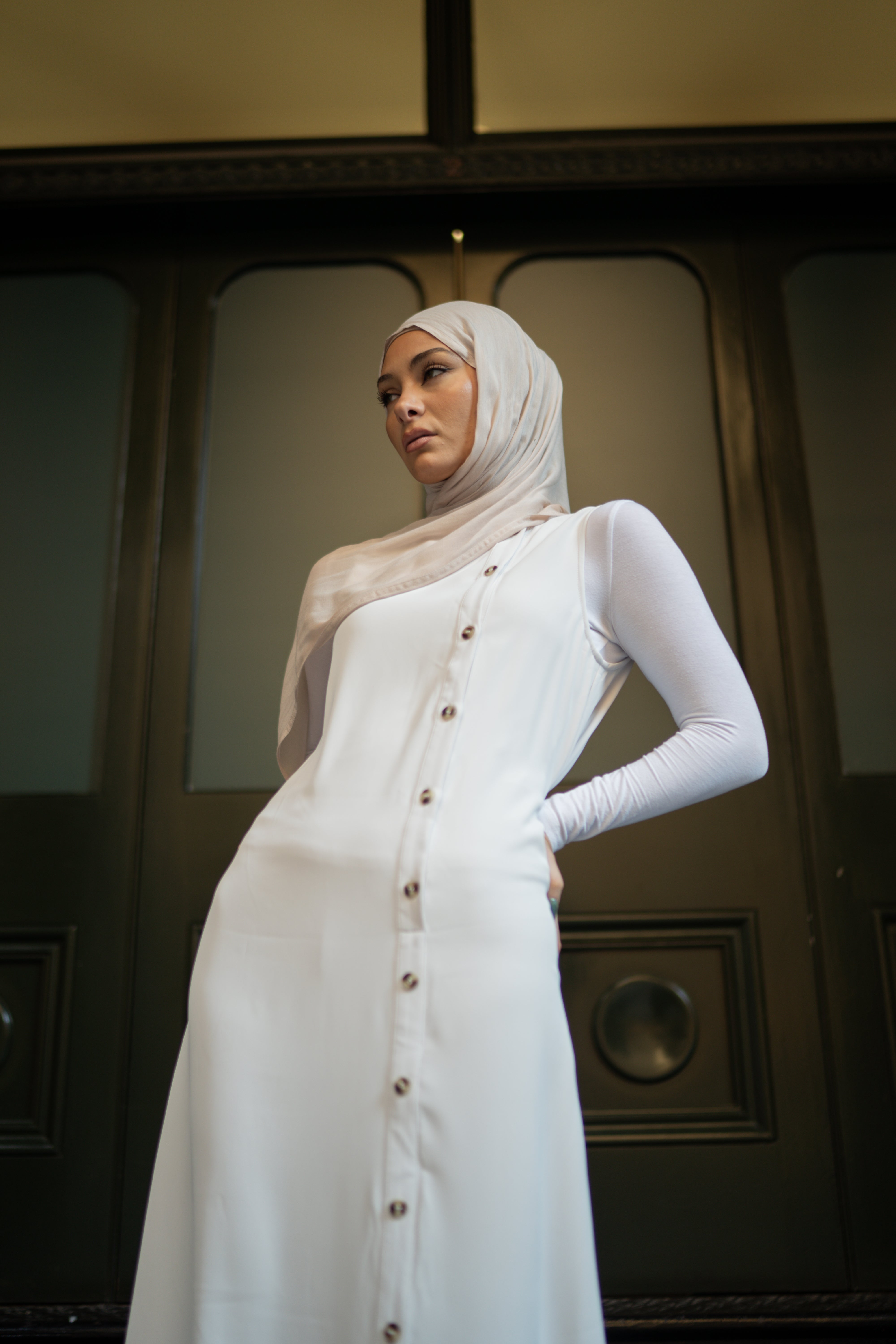 Elara Side Button Dress by Orlena Official