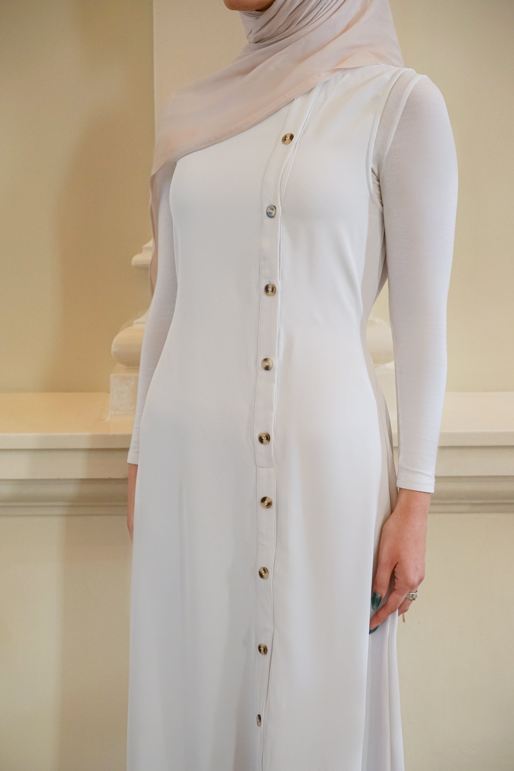 Elara Side Button Dress, view 3