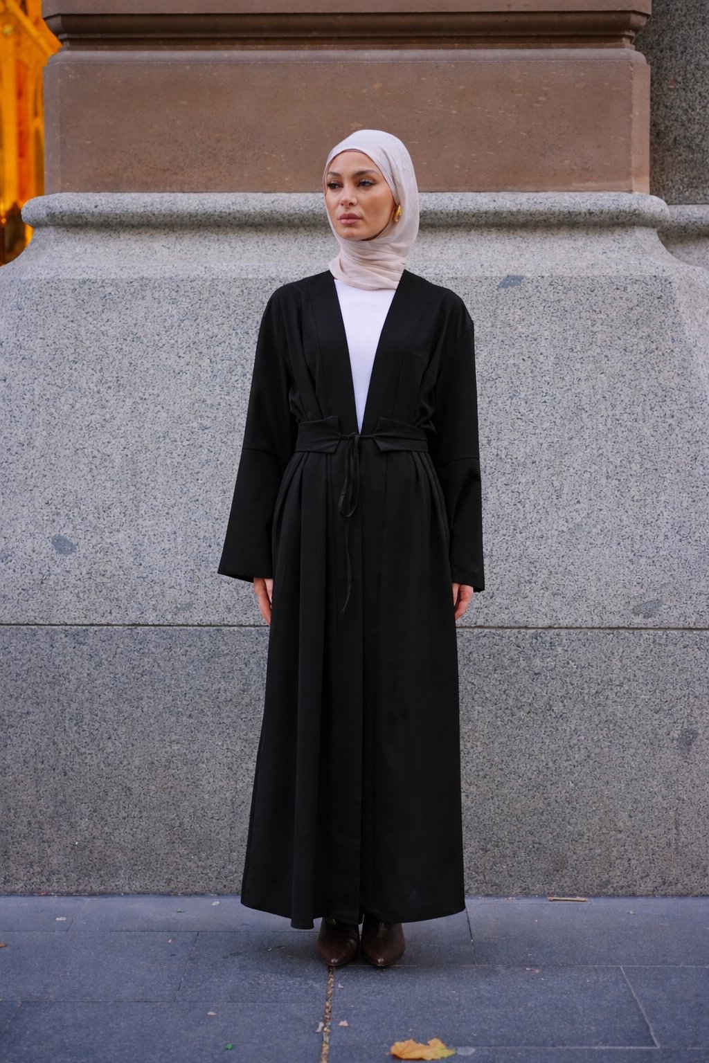 Rowan Belted Abaya Black by Orlena Official