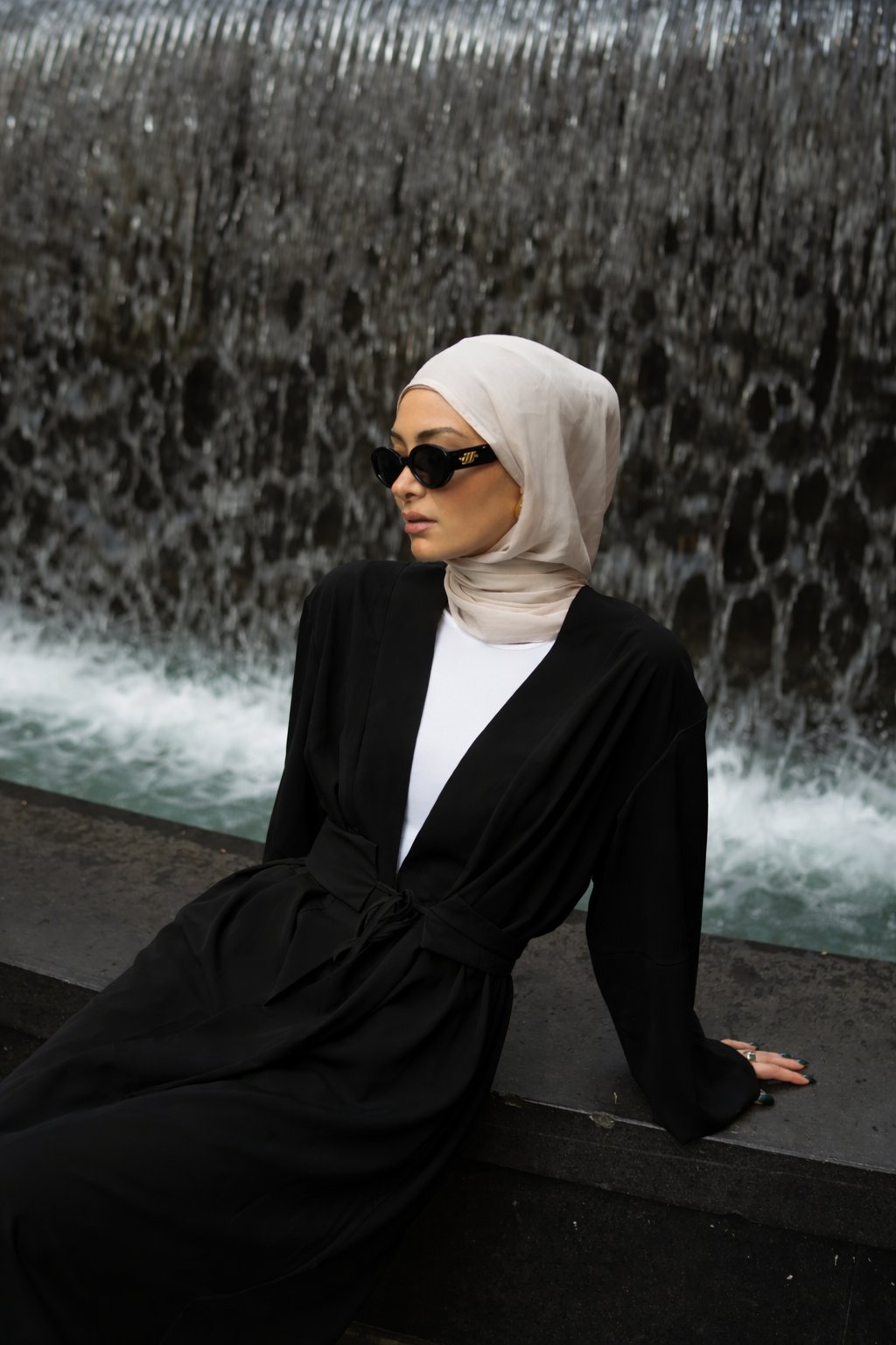 Rowan Belted Abaya Black, view 2