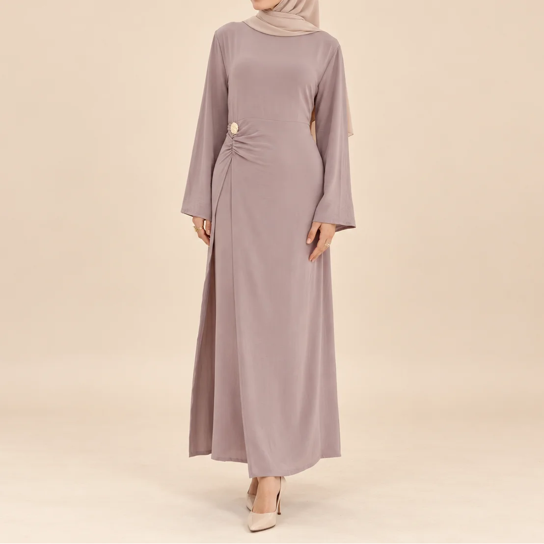 Ayla Elegant Crossover A-line Dress, view 2