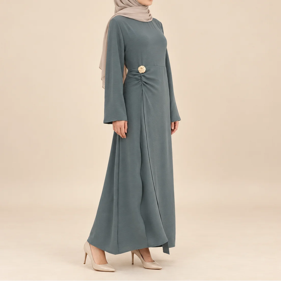Ayla Elegant Crossover A-line Dress, view 3