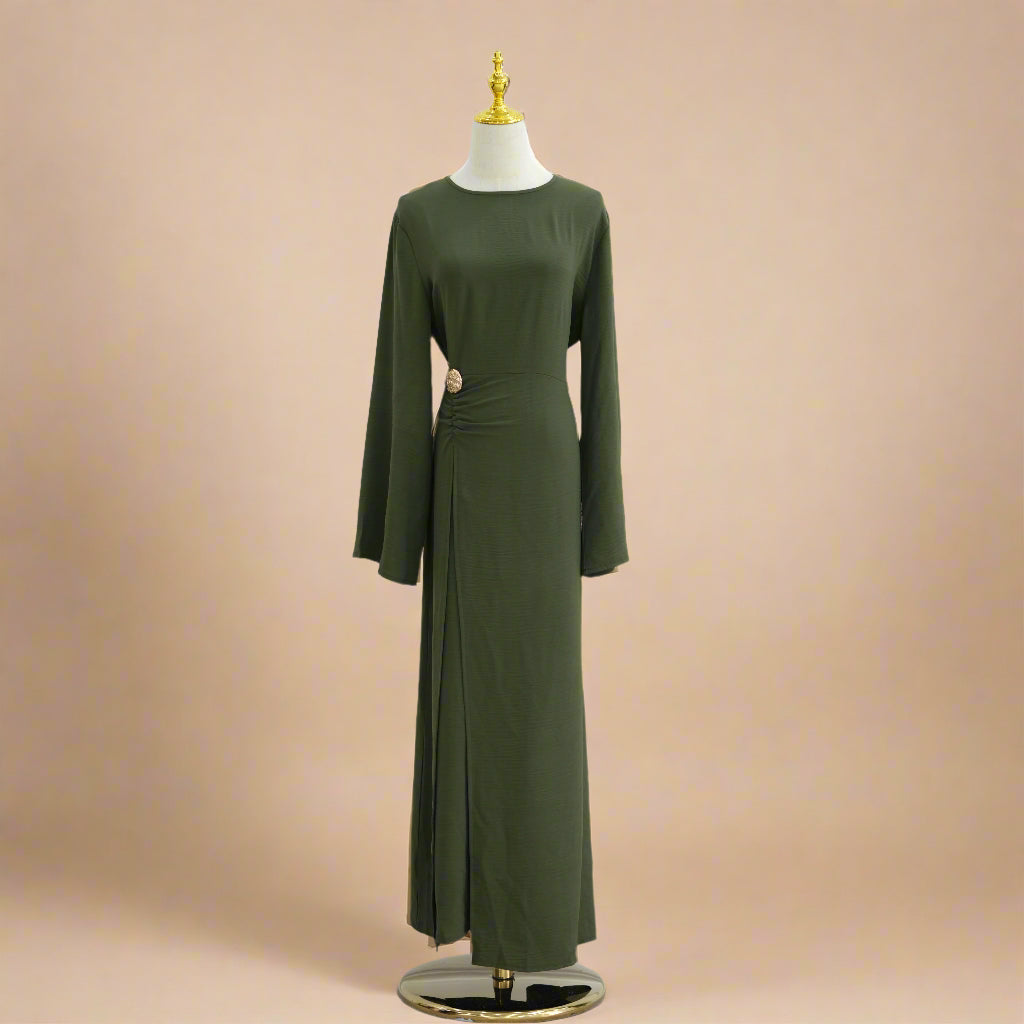 Ayla Elegant Crossover A-line Dress, view 5