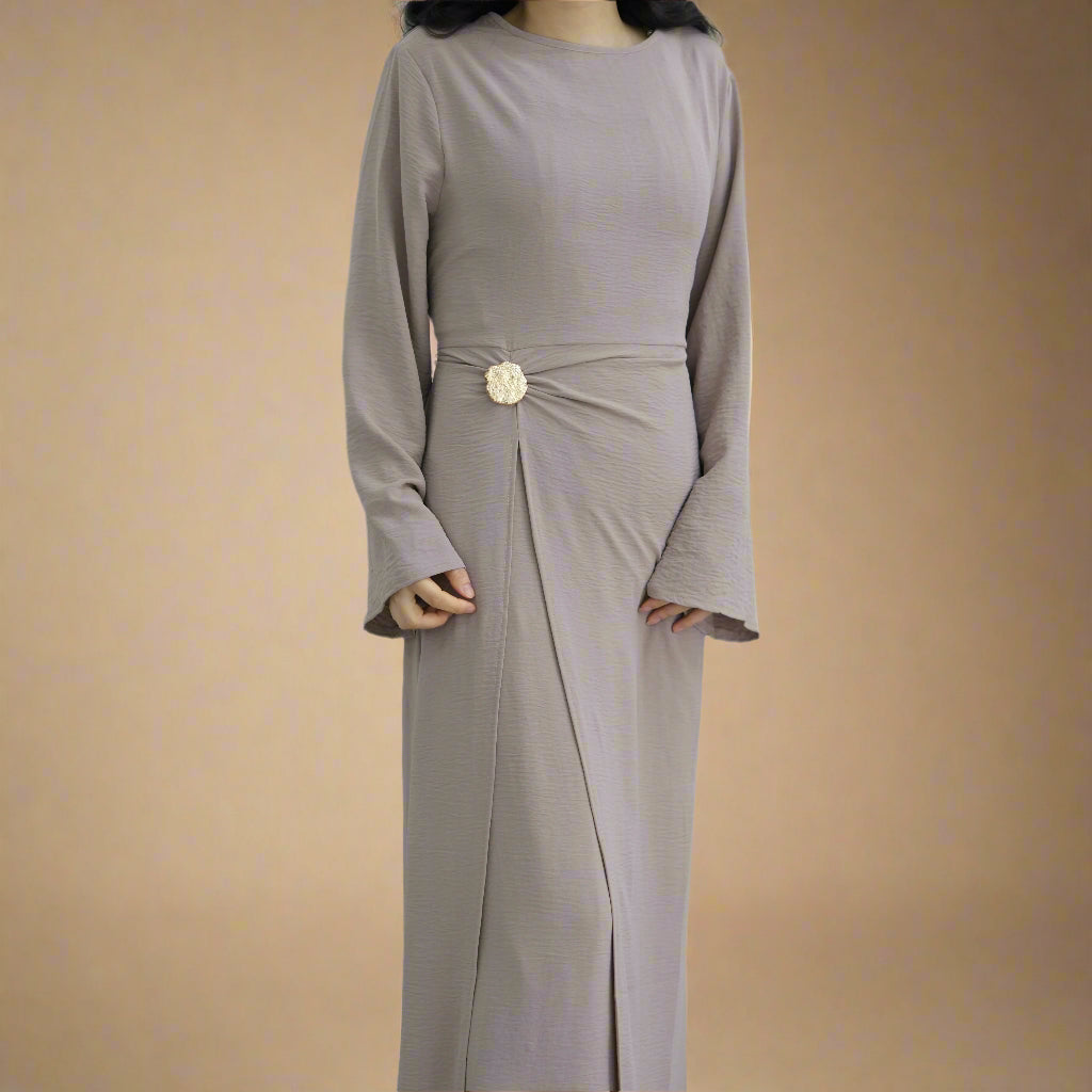 Ayla Elegant Crossover A-line Dress, view 7