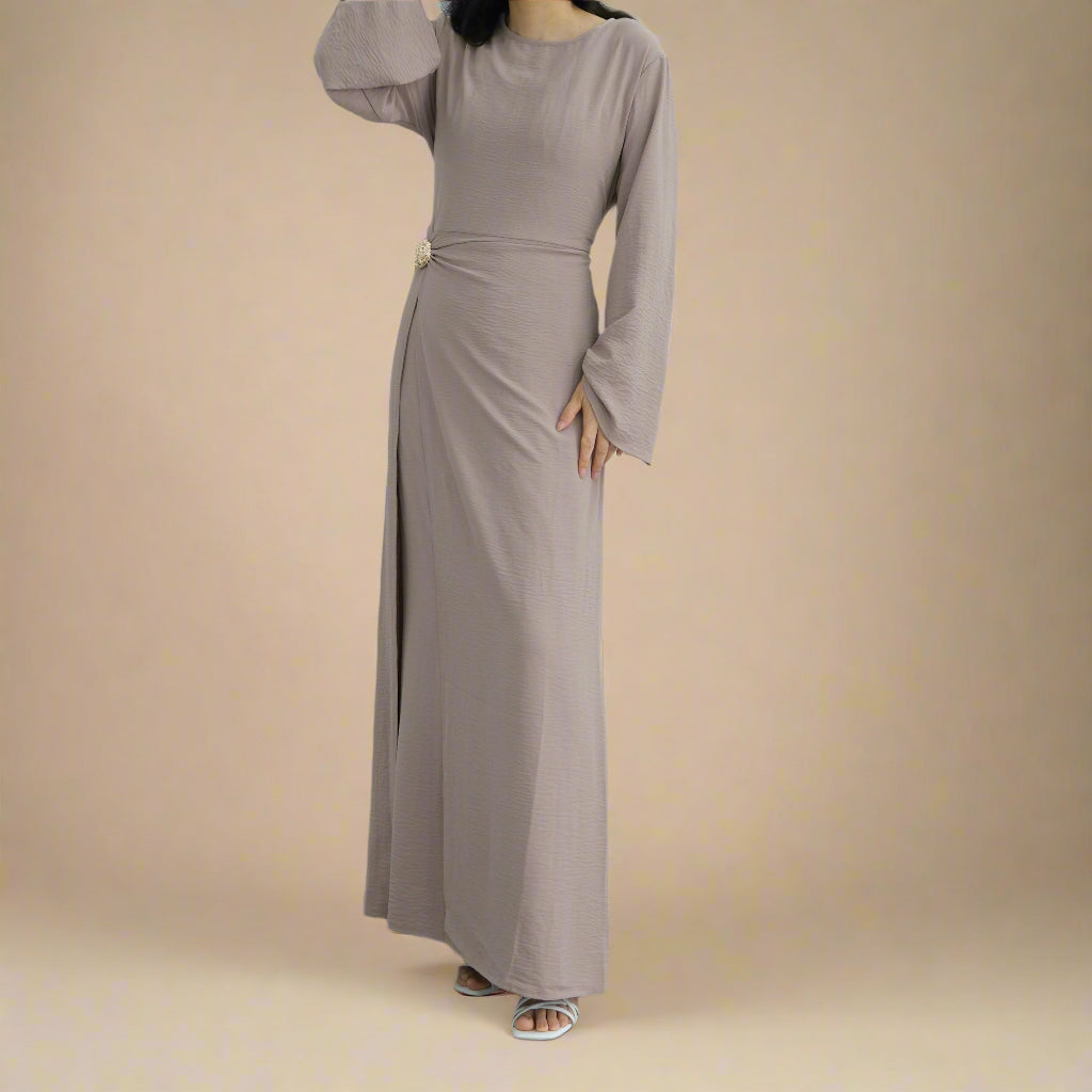 Ayla Elegant Crossover A-line Dress, view 8