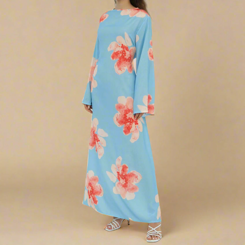 Blossom Bell-Sleeve Modest Maxi Dress, view 2