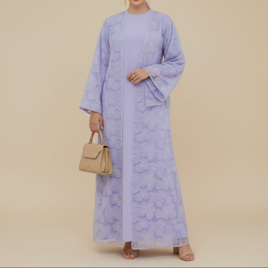 The Fleur Embellished Abaya with Hijab by Try Modest