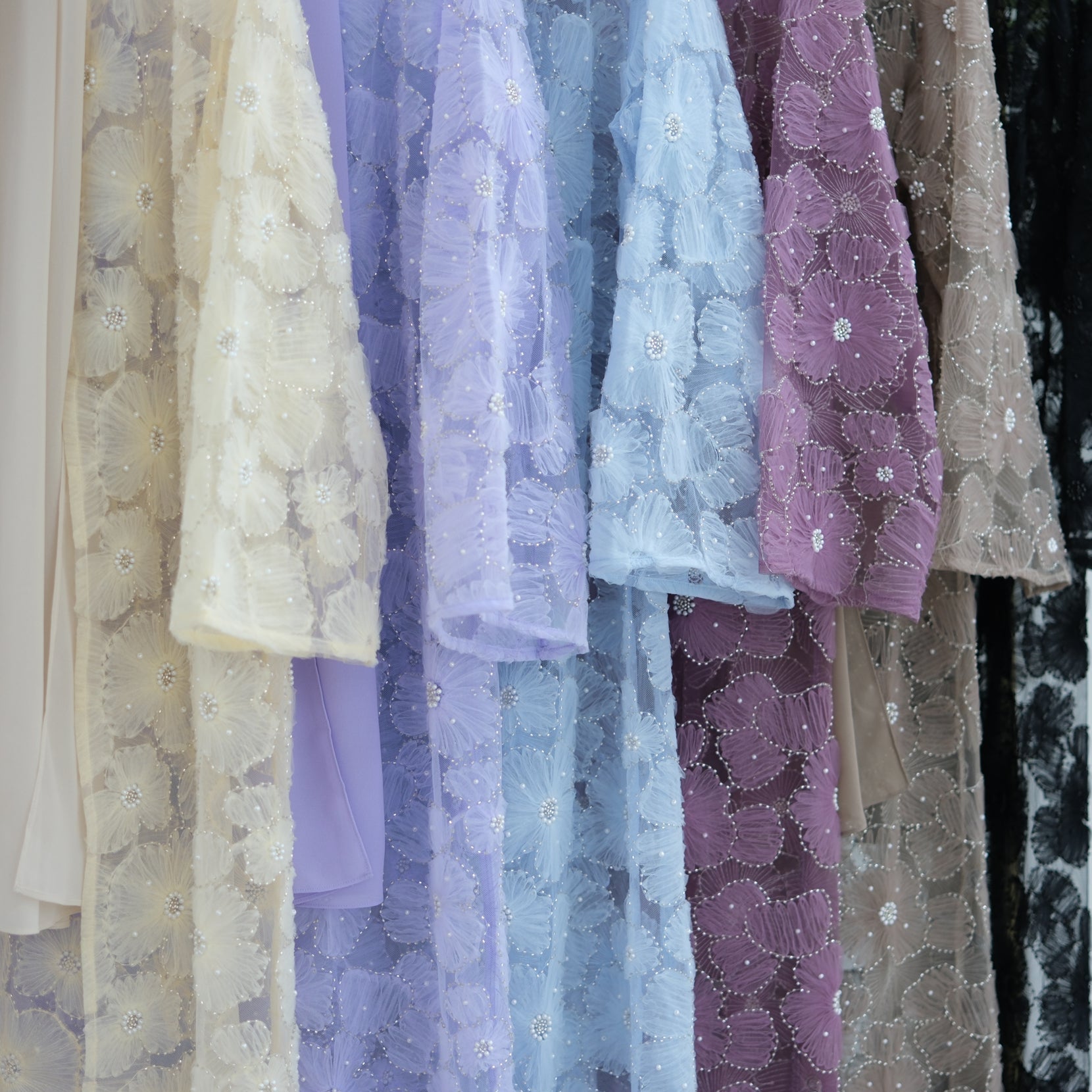 The Fleur Embellished Abaya with Hijab, view 5