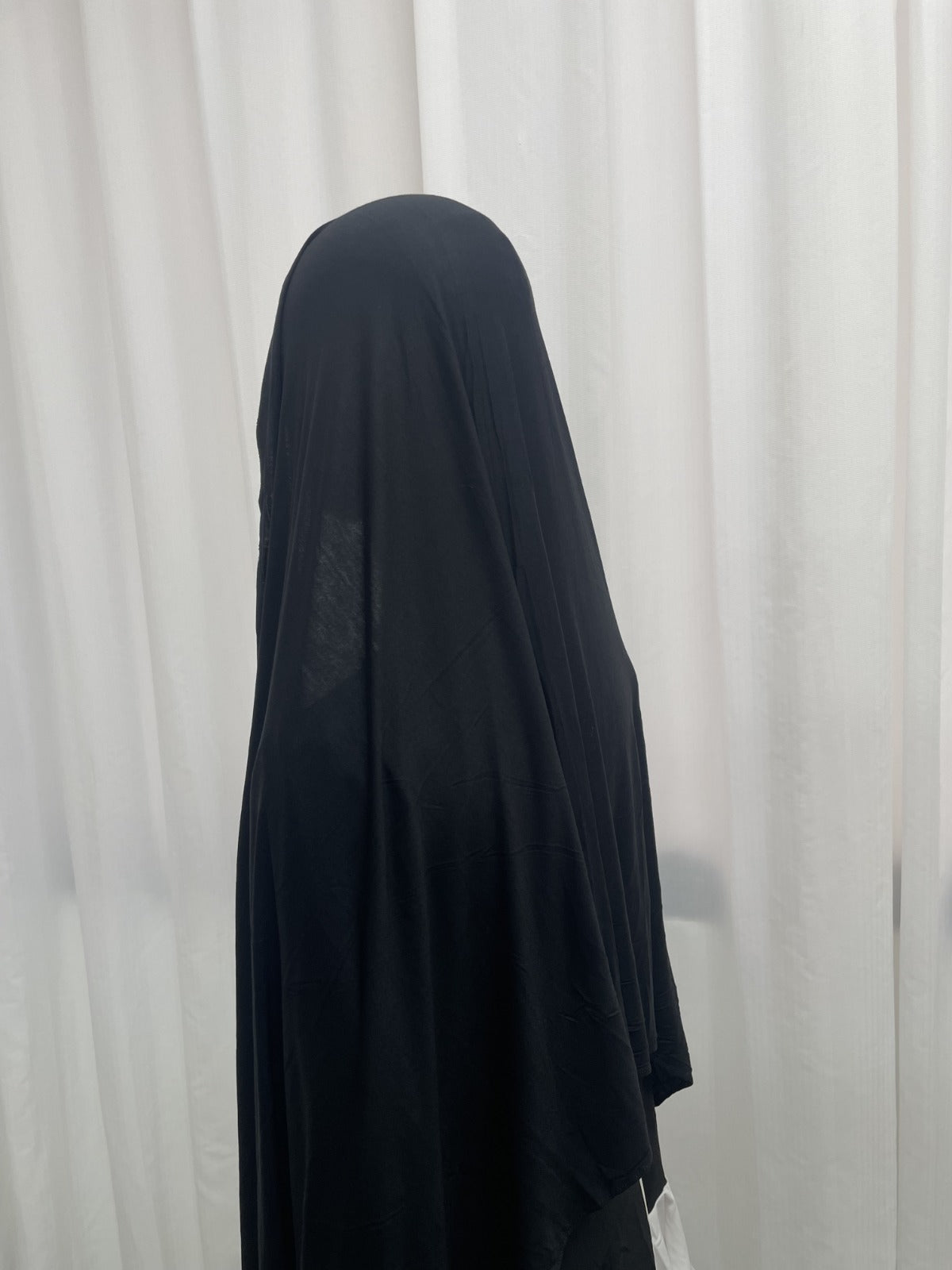 Jet Black OEKO-TEX® Bamboo Jersey Hijab, view 3