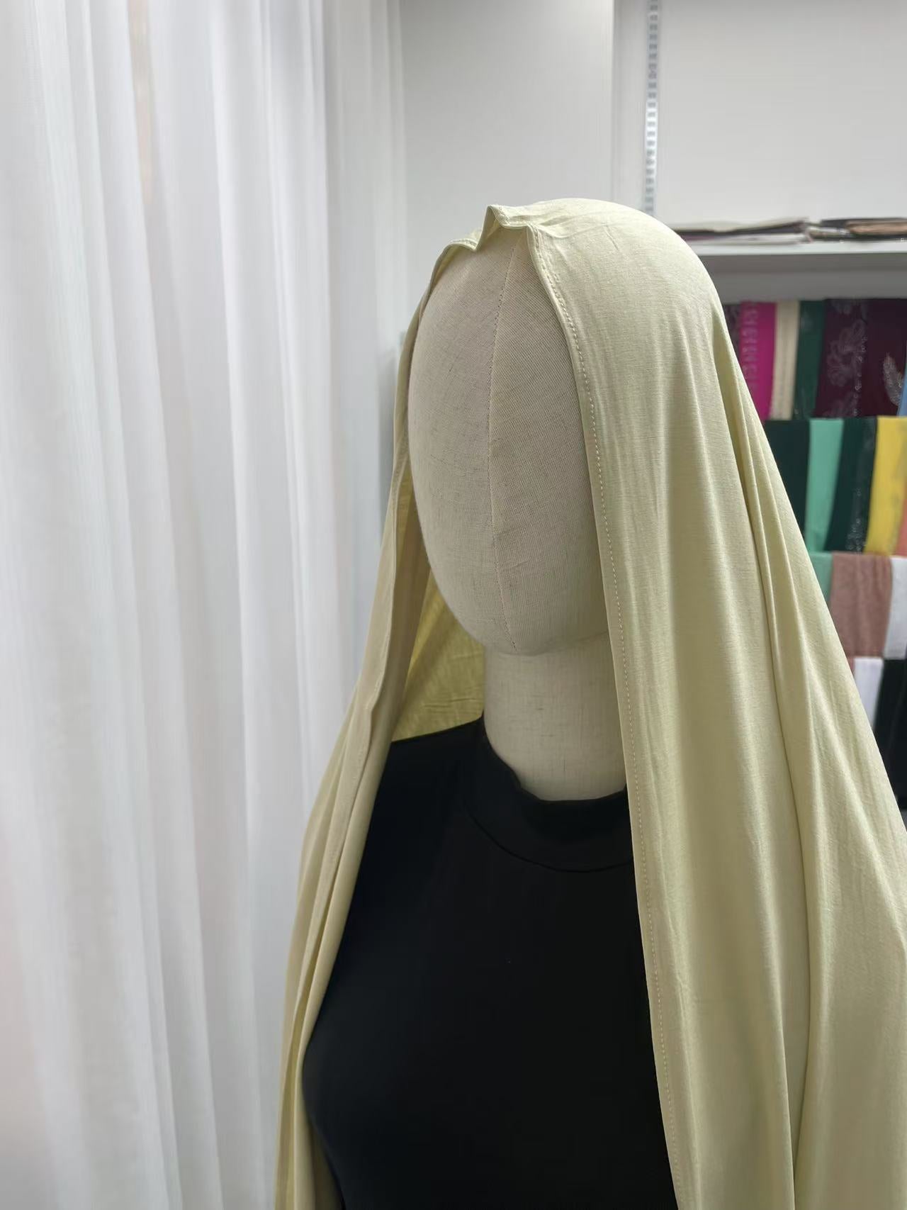 Buttermilk OEKO-TEX® Bamboo Jersey Hijab, view 4
