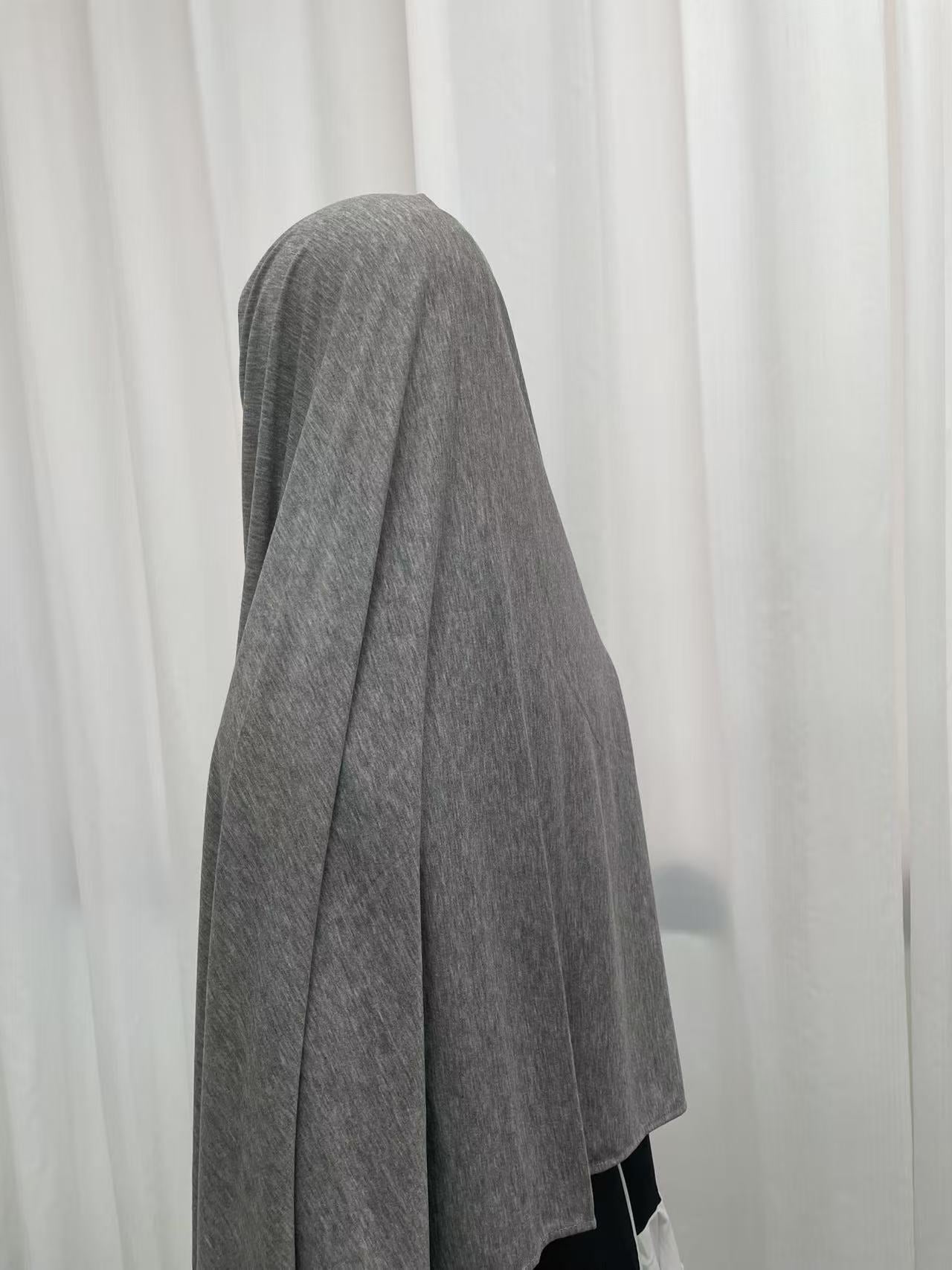 Heather Grey OEKO-TEX® Bamboo Jersey Hijab, view 2