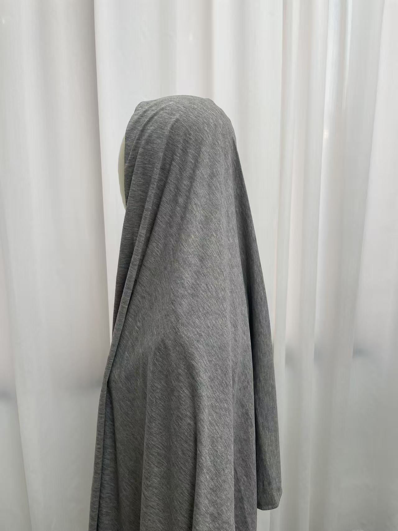Heather Grey OEKO-TEX® Bamboo Jersey Hijab, view 3