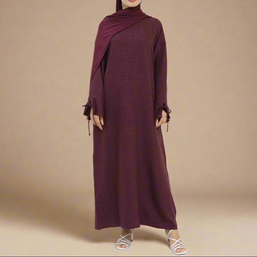 The Everyday Tie-Sleeve Abaya by Try Modest