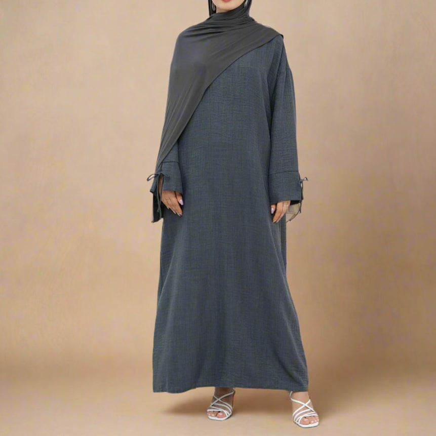 The Everyday Tie-Sleeve Abaya, view 2