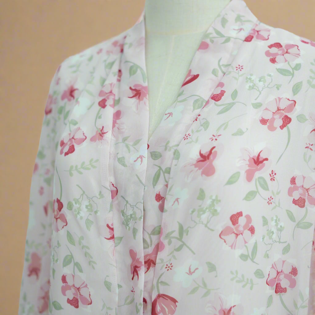 The Pink Floral Abaya & Hijab Set, view 8