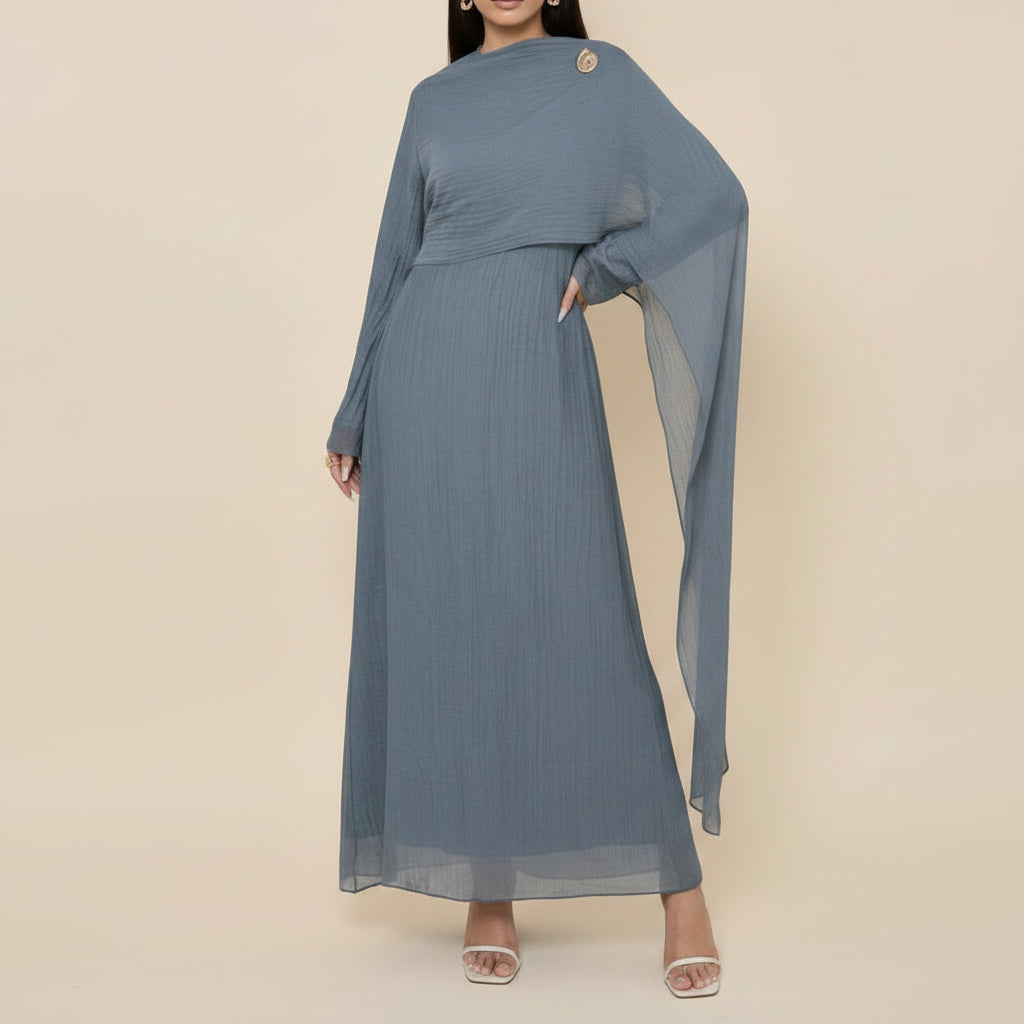 Maya Pleated Long Sleeve Modest Maxi Dress by Try Modest