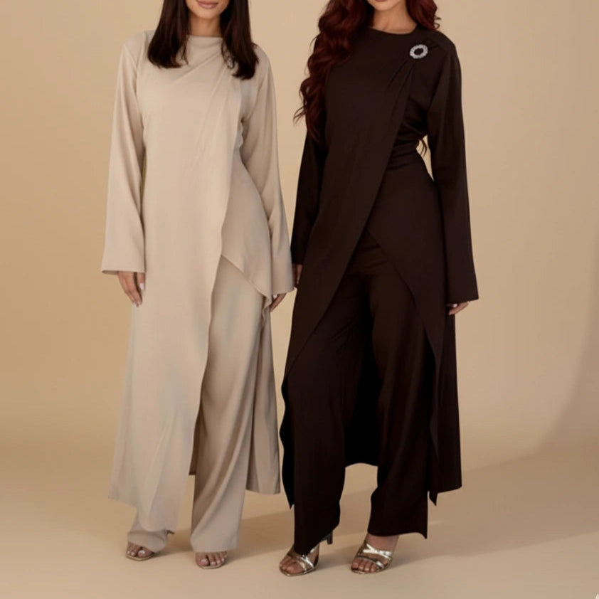 Maram Asymmetric Top & Pants Set by Try Modest