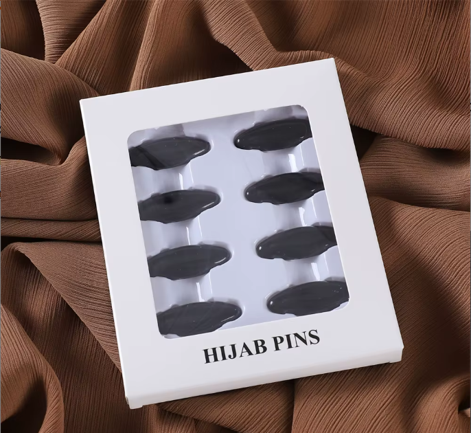 Black Colour Hijab Pins Set by Orlena Official