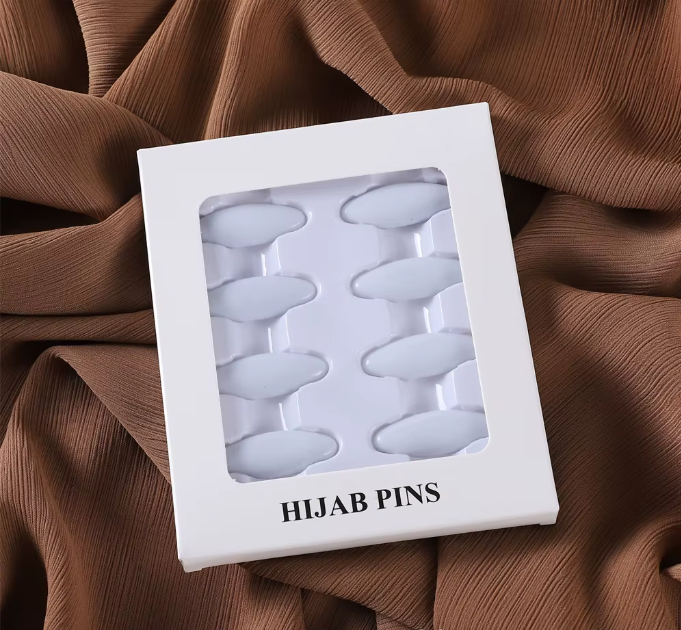 White Colour Hijab Pins Set by Orlena Official
