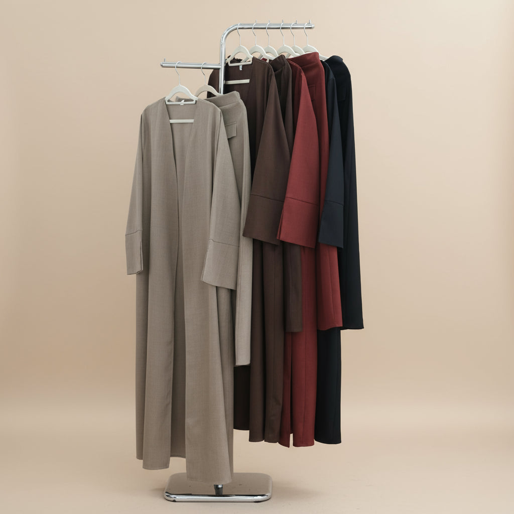Layan Open Abaya and Maxi Skirt 2 Piece Set, view 4