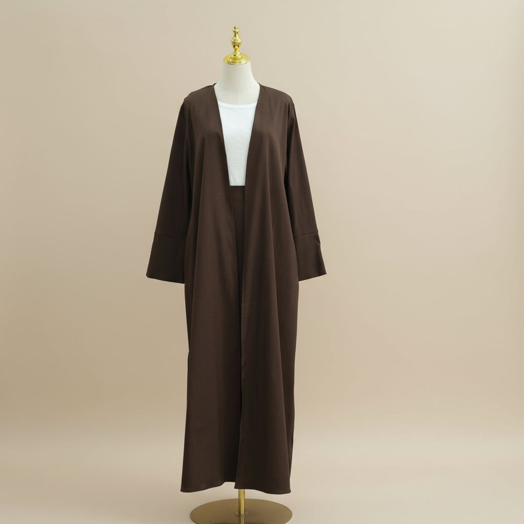 Layan Open Abaya and Maxi Skirt 2 Piece Set, view 5