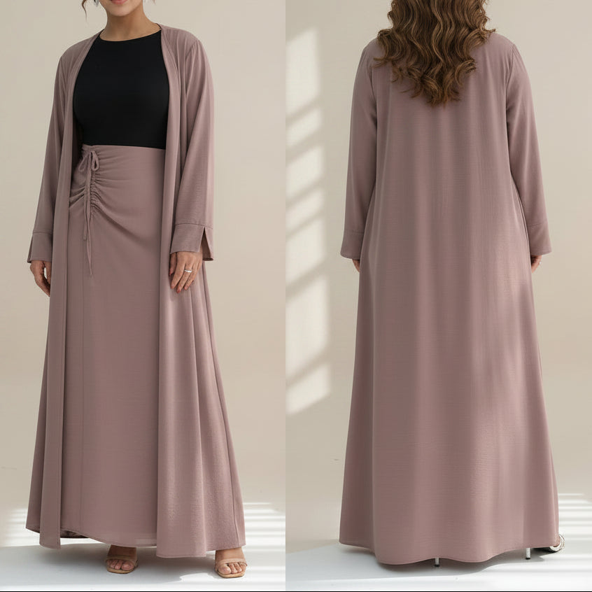 2-Piece Modest Skirt and Open Abaya Set by Try Modest