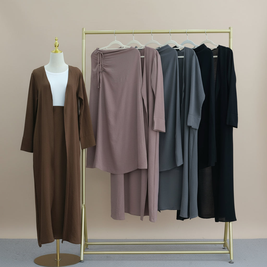 2-Piece Modest Skirt and Open Abaya Set, view 2