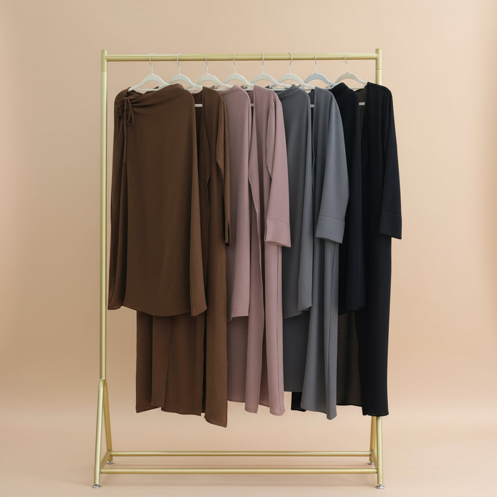 2-Piece Modest Skirt and Open Abaya Set, view 3