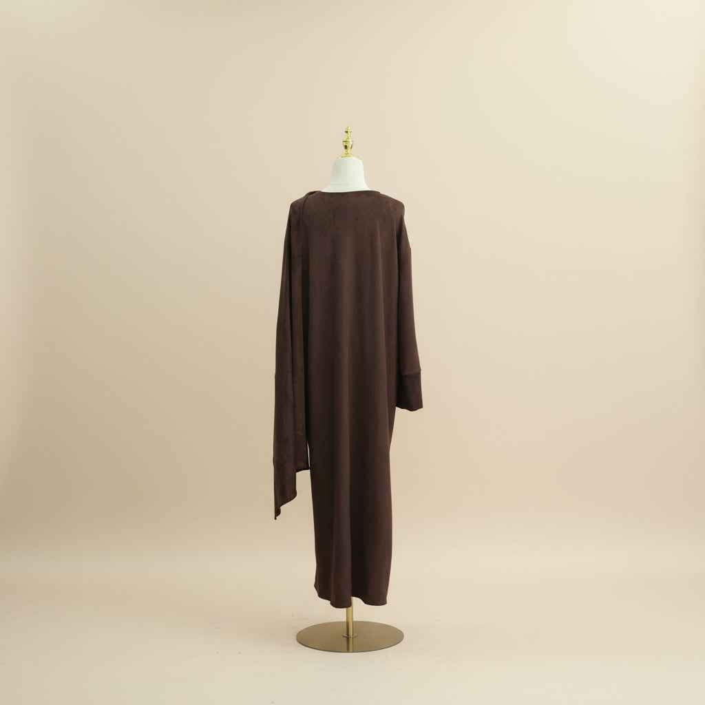 Winter Velvet Wrap Abaya Dress with Shawl detail, view 5