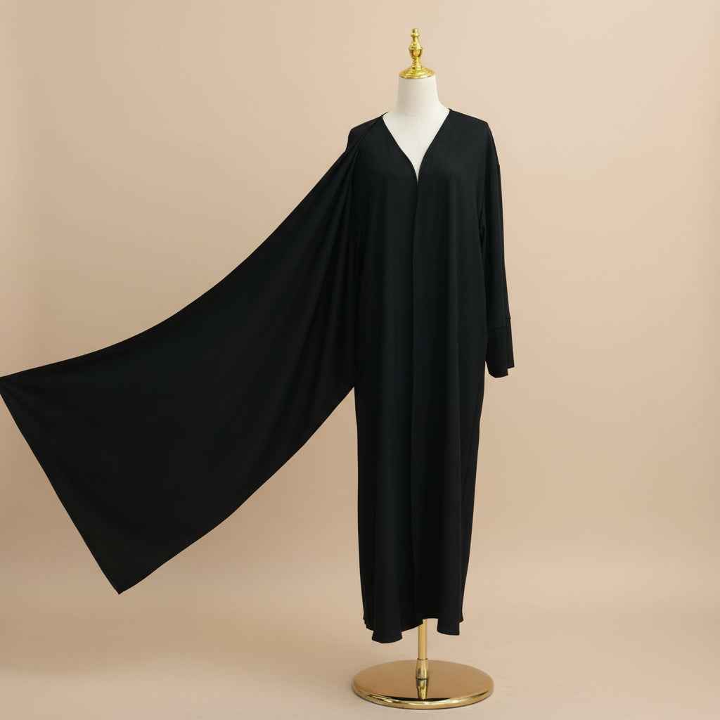 Winter Velvet Wrap Abaya Dress with Shawl detail, view 8