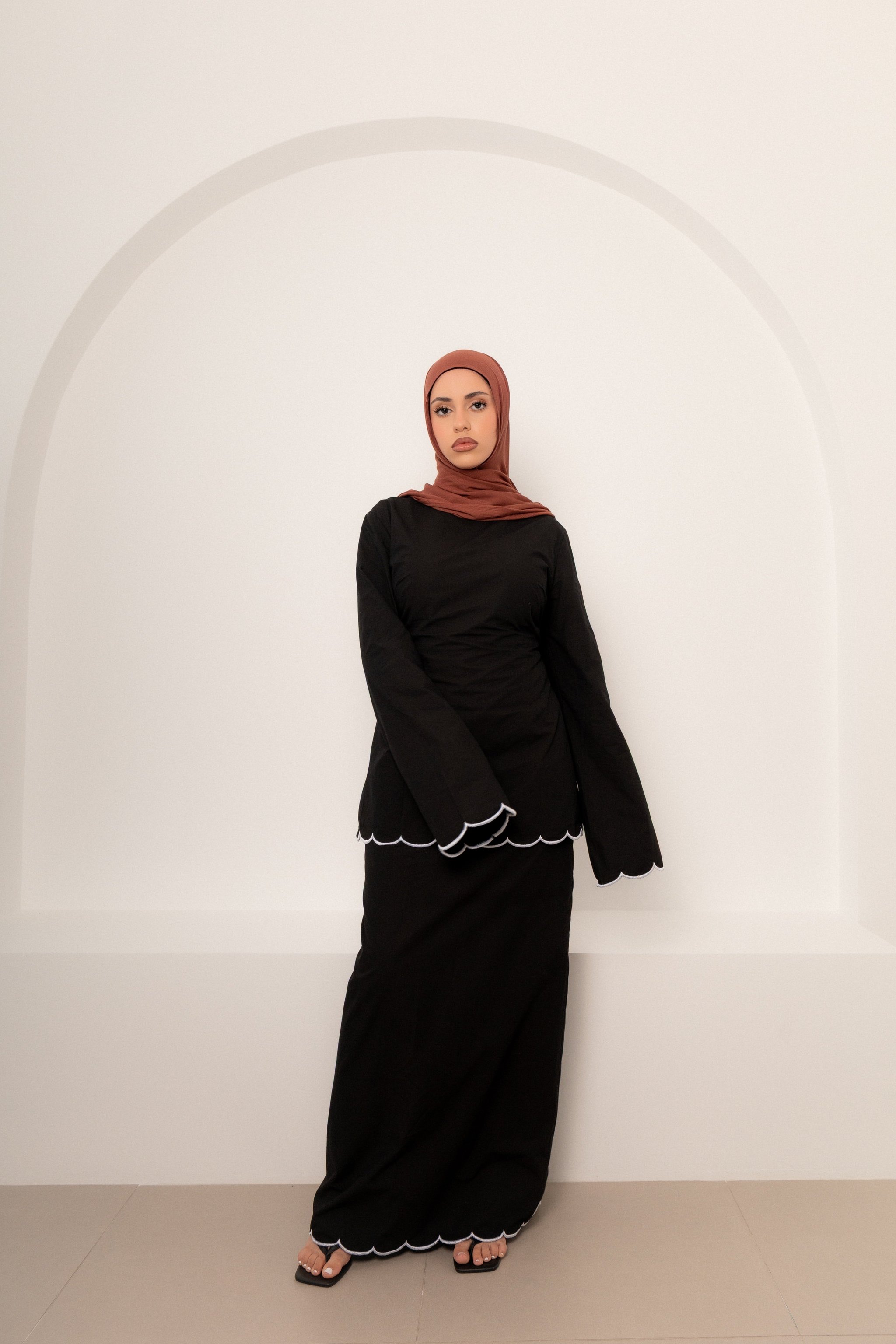 Odette Scallop Modest Set Black, view 4