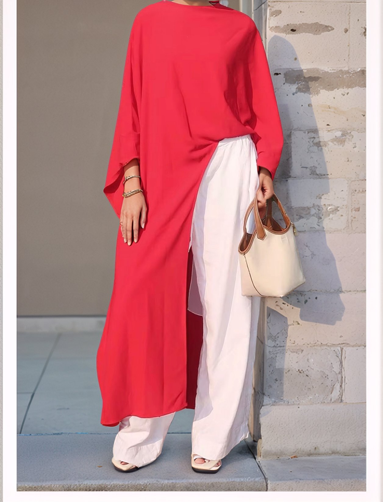 Oversized Asymmetrical Tunic Top for Women, view 2