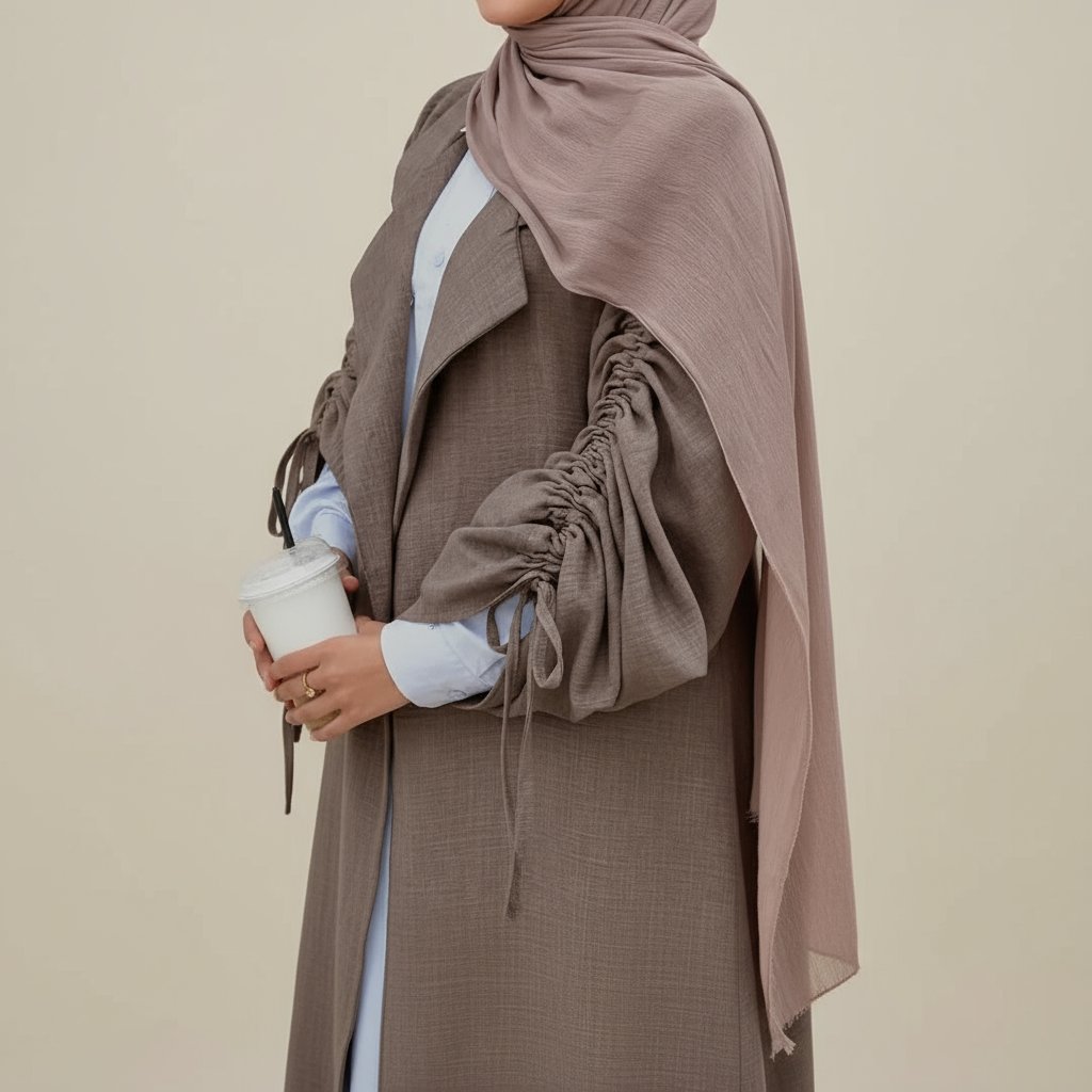 Grace Ruched Abaya Coat by Try Modest