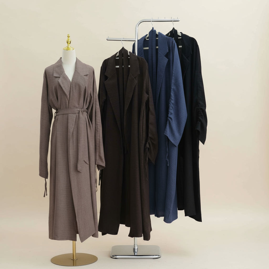 Grace Ruched Abaya Coat, view 2
