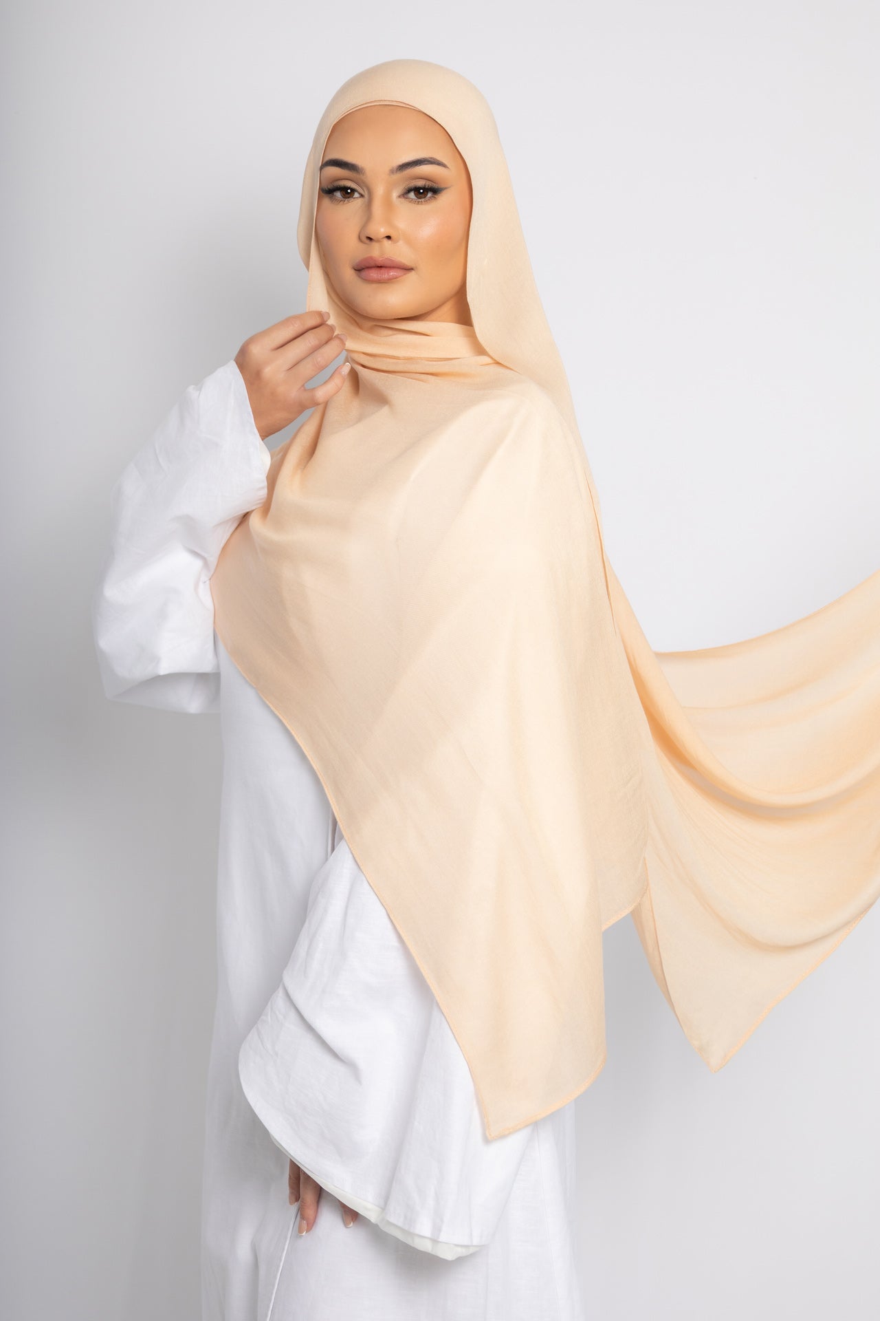 Warm Peach Modal Hijab Comes with Matching Under Cap by Orlena Official
