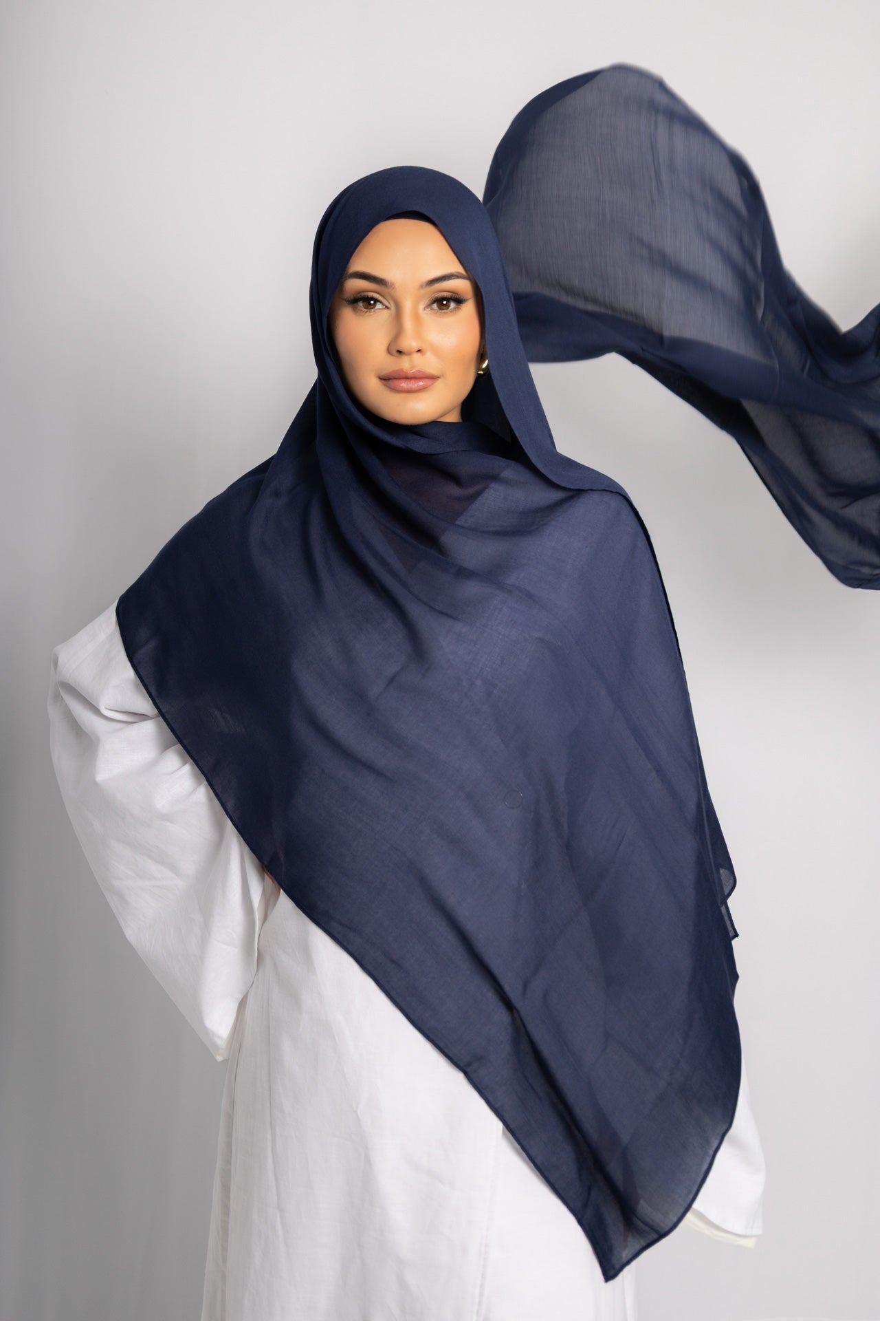 Royal Navy Blue Modal Hijab by Orlena Official