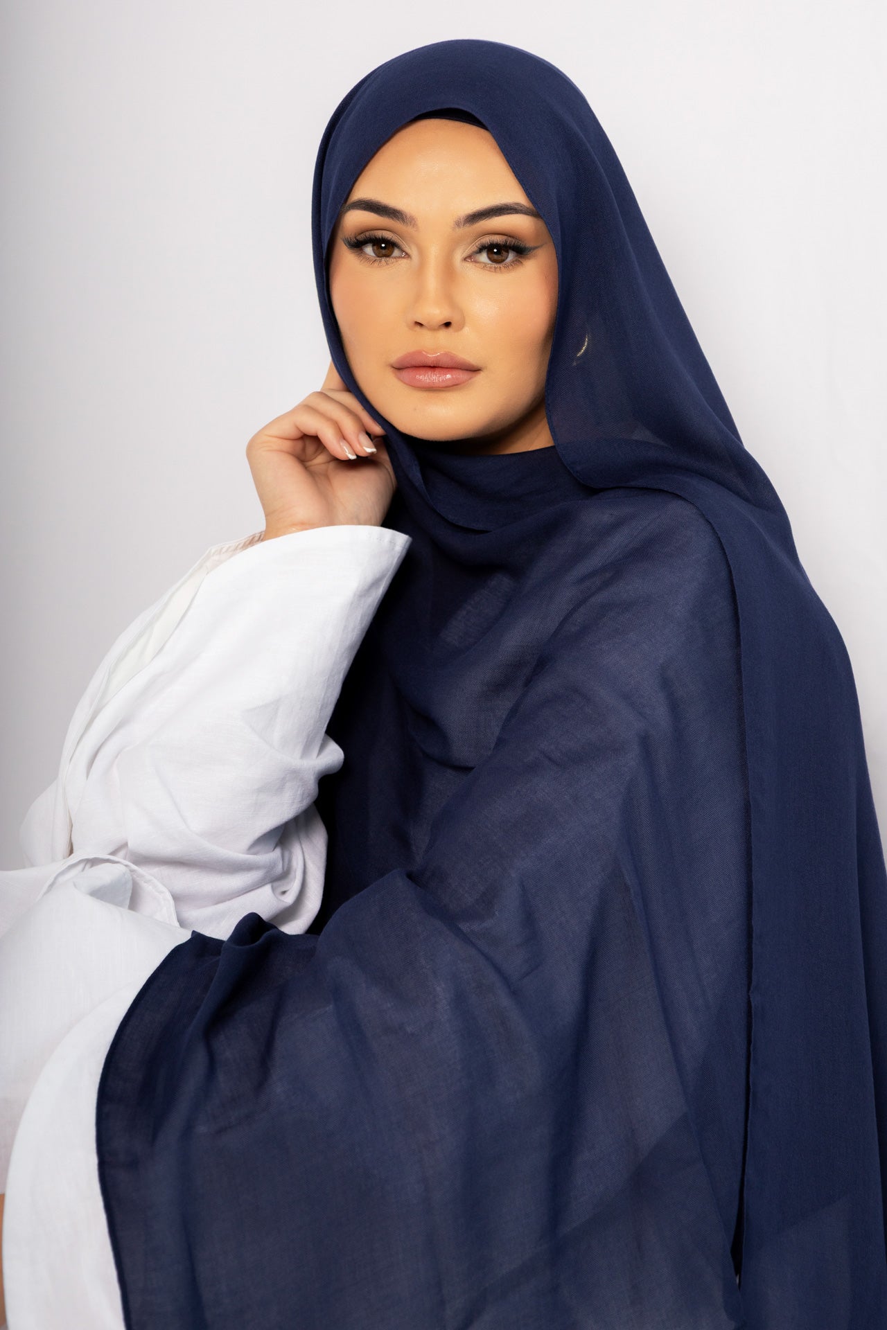 Royal Navy Blue Modal Hijab, view 2