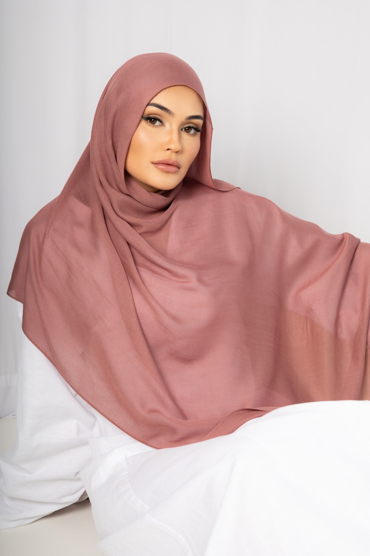 Dusky Rose Modal Hijab Comes with Matching Under Cap by Orlena Official